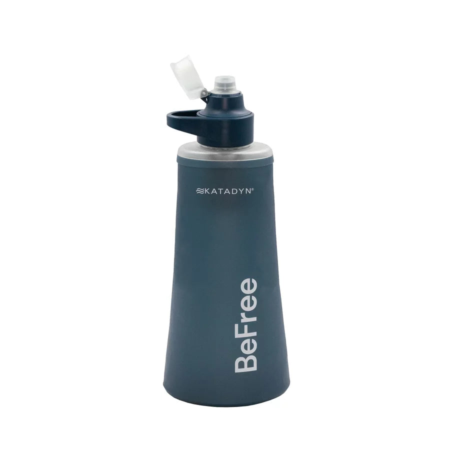 Katadyn BeFree AC 1.0L Water Filter Bottle - Portable Microfilter for Hiking, Camping & Travel - Slate Blue - BPA Free Hydration System