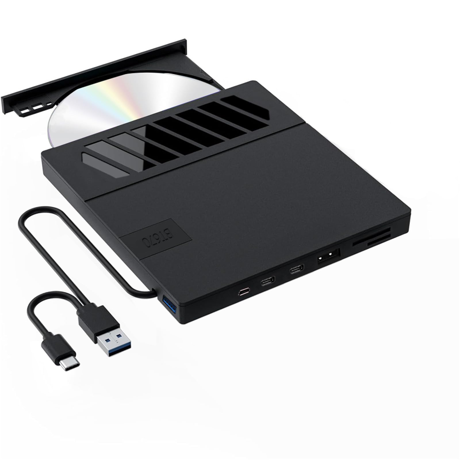 ILZAPT External CD DVD Drive USB 3.0 & USB-C - Portable Burner Writer for Laptop, Desktop, Mac, PC - Watch Movies, Install Software, Backup Data
