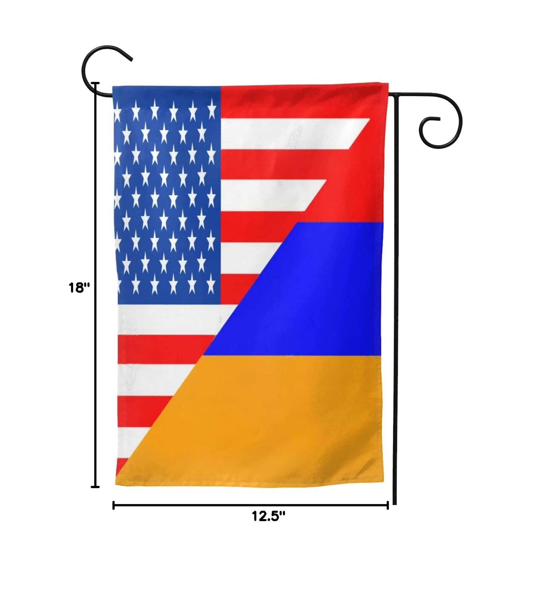 USA & Armenia Double Sided Flag - Patriotic Half American Half Armenian Outdoor Garden Flag for Yard Decor, Home Display & National Pride Celebrations