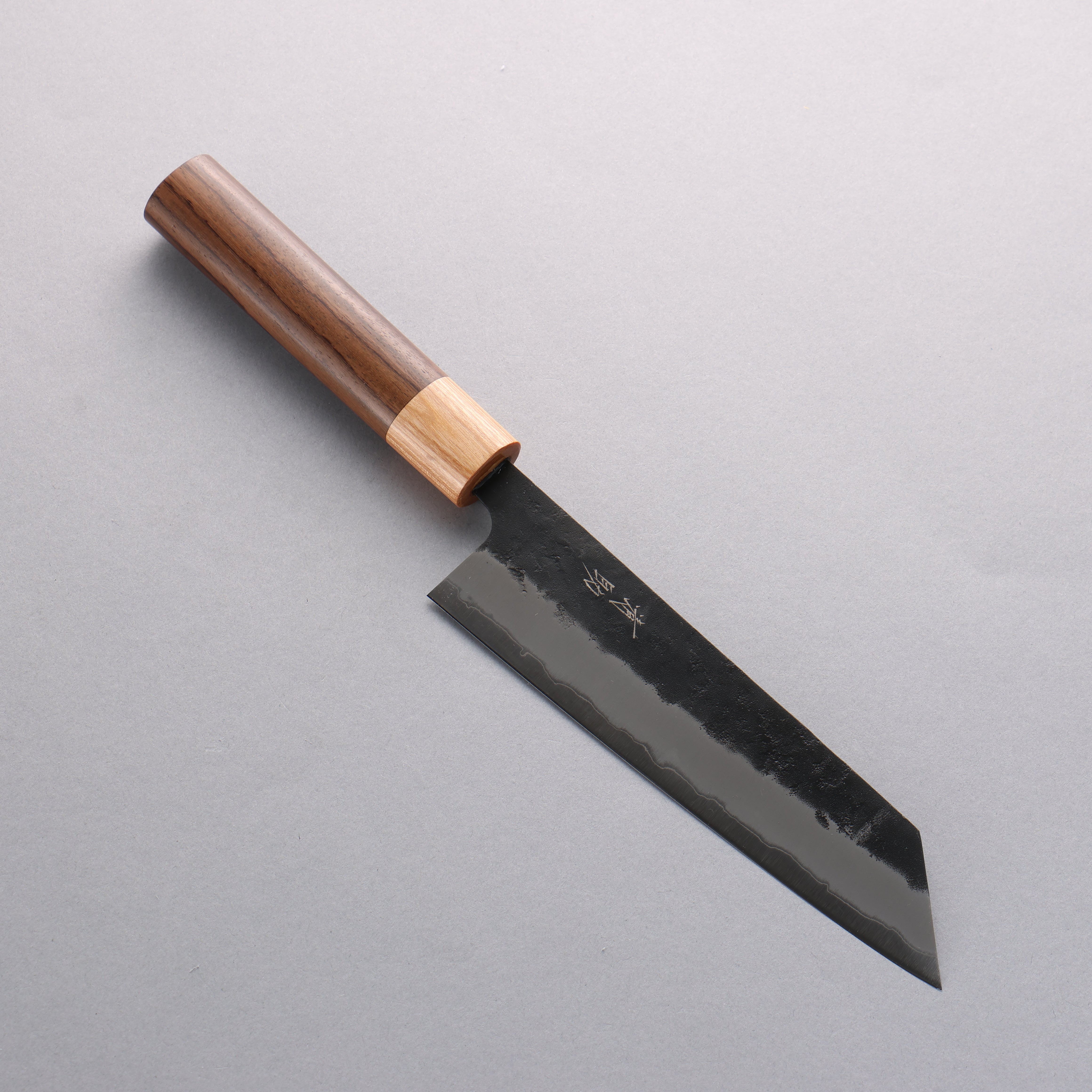 Seisuke Blue Super Black Nashiji Bunka Knife 170mm with Rosewood Handle & White Pakka Wood Ferrule – Perfect for Sushi, Vegetables, and Precision Kitchen Tasks