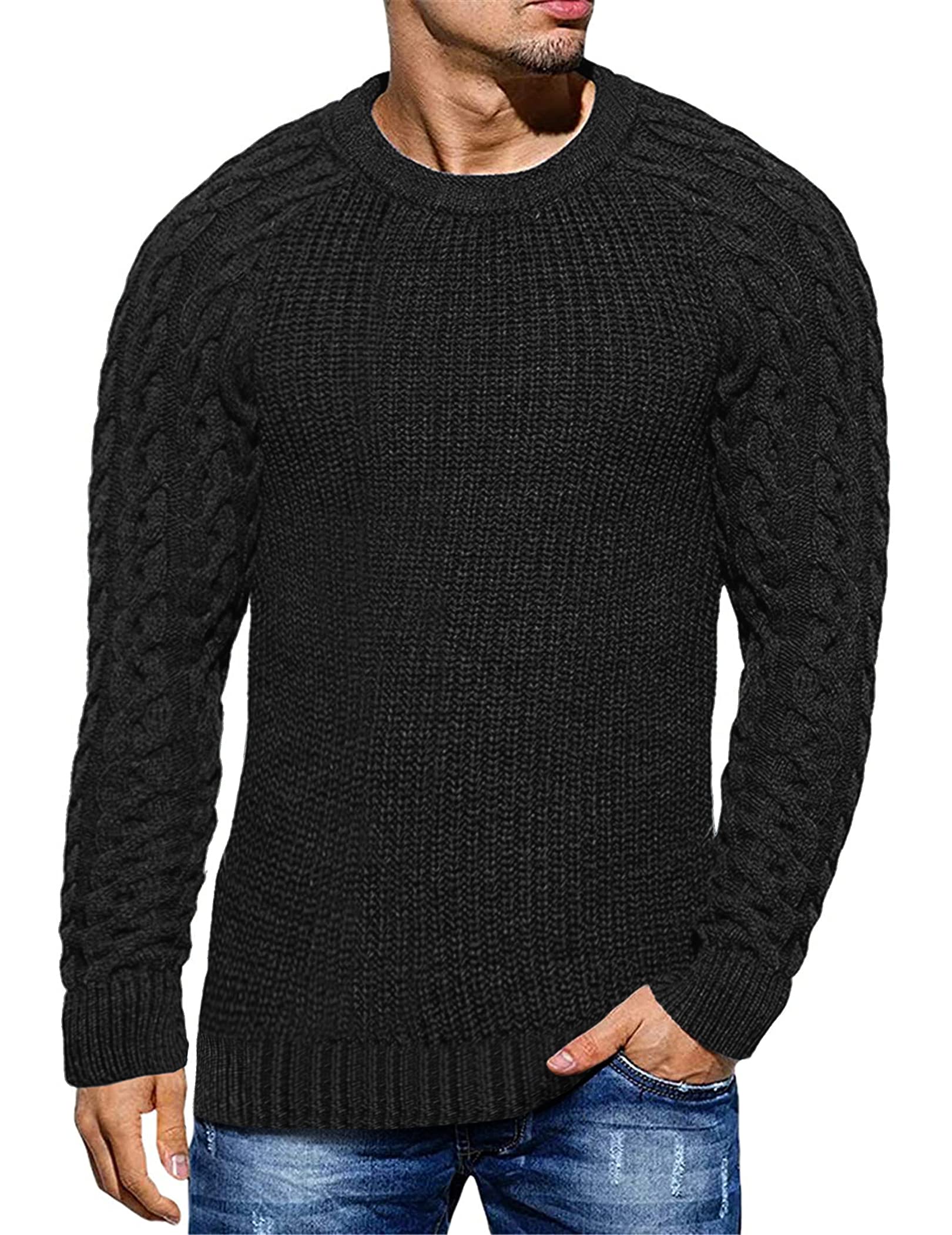 COOFANDY Men's Slim Fit Crew Neck Pullover Sweater - Long Sleeve Casual Knit Jumper for Fall & Winter | Office Wear, Date Night, Weekend Outfits