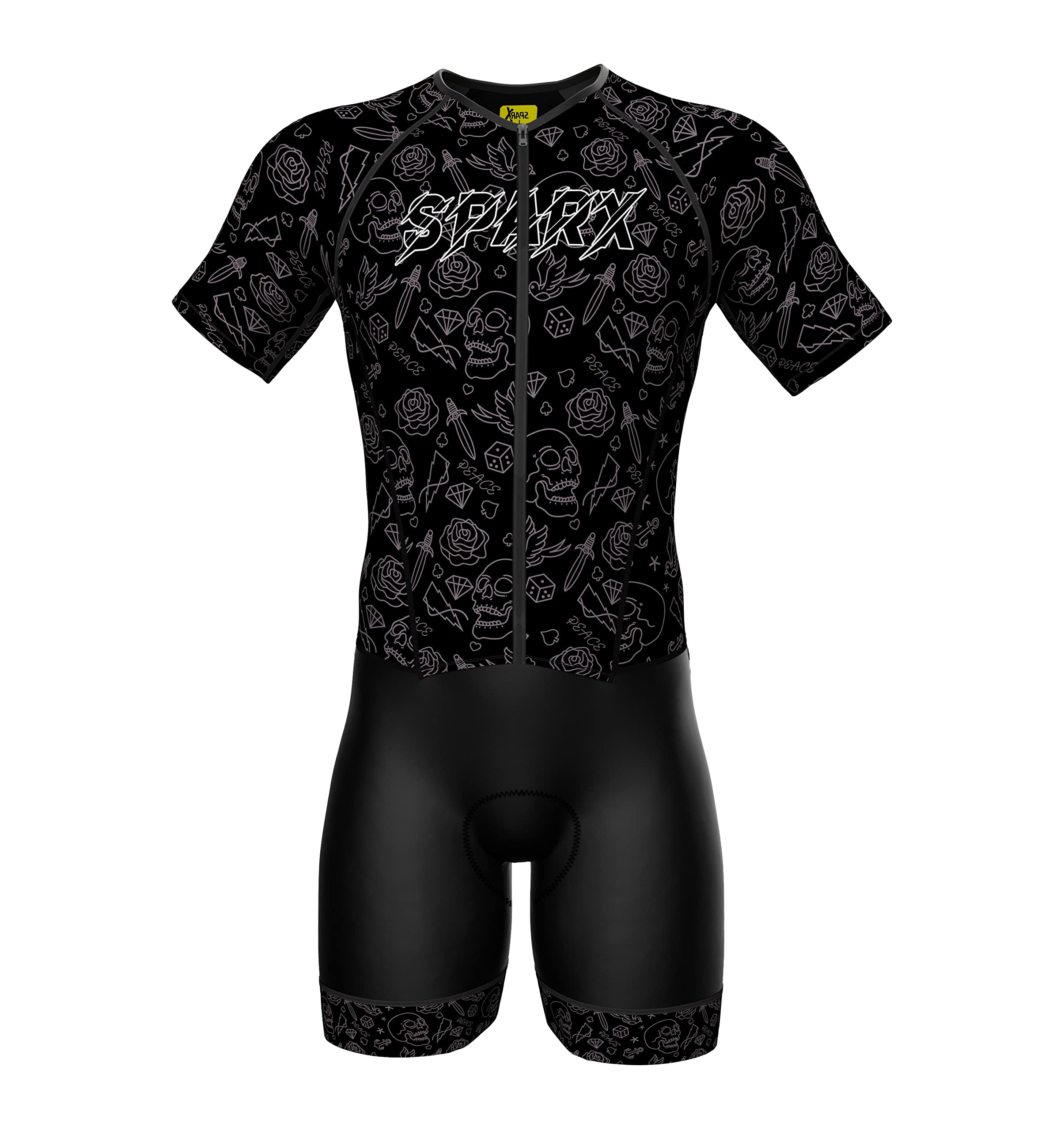 Sparx Men's Elite Aerosuit Triathlon Suit - Breathable Short Sleeve Triathlon Wetsuit for Competitive Swimming, Cycling & Running - Ideal for Ironman Races & Triathlon Training