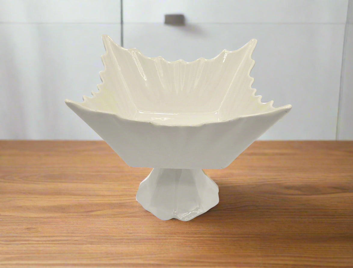 14x9 Inch White Ceramic Footed Serving Bowl - Elegant Dining & Entertaining Centerpiece for Parties, Holidays & Home Decor