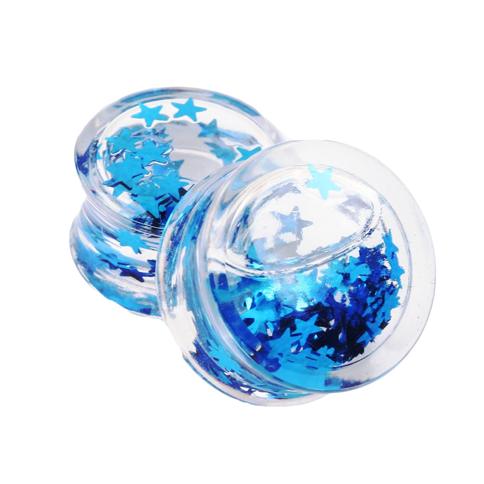 Hoisy 2PCS Acrylic Ear Gauges for Men - Stretching Ear Plugs & Tunnels with Water Drop & Star Designs | Perfect for Body Piercing, Stretching Jewelry, and Alternative Fashion Styles