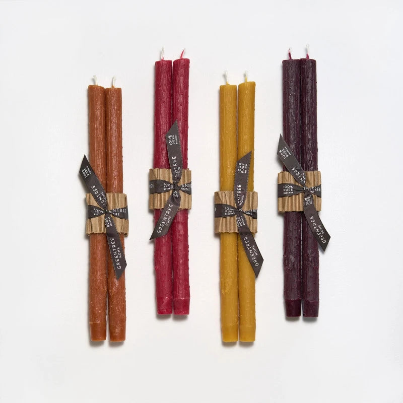 Greentree Twig Tapers Set of 2 - 12 Inch Natural Birch Candles for Wedding Centerpieces, Romantic Dinner Decor & Holiday Tablescapes
