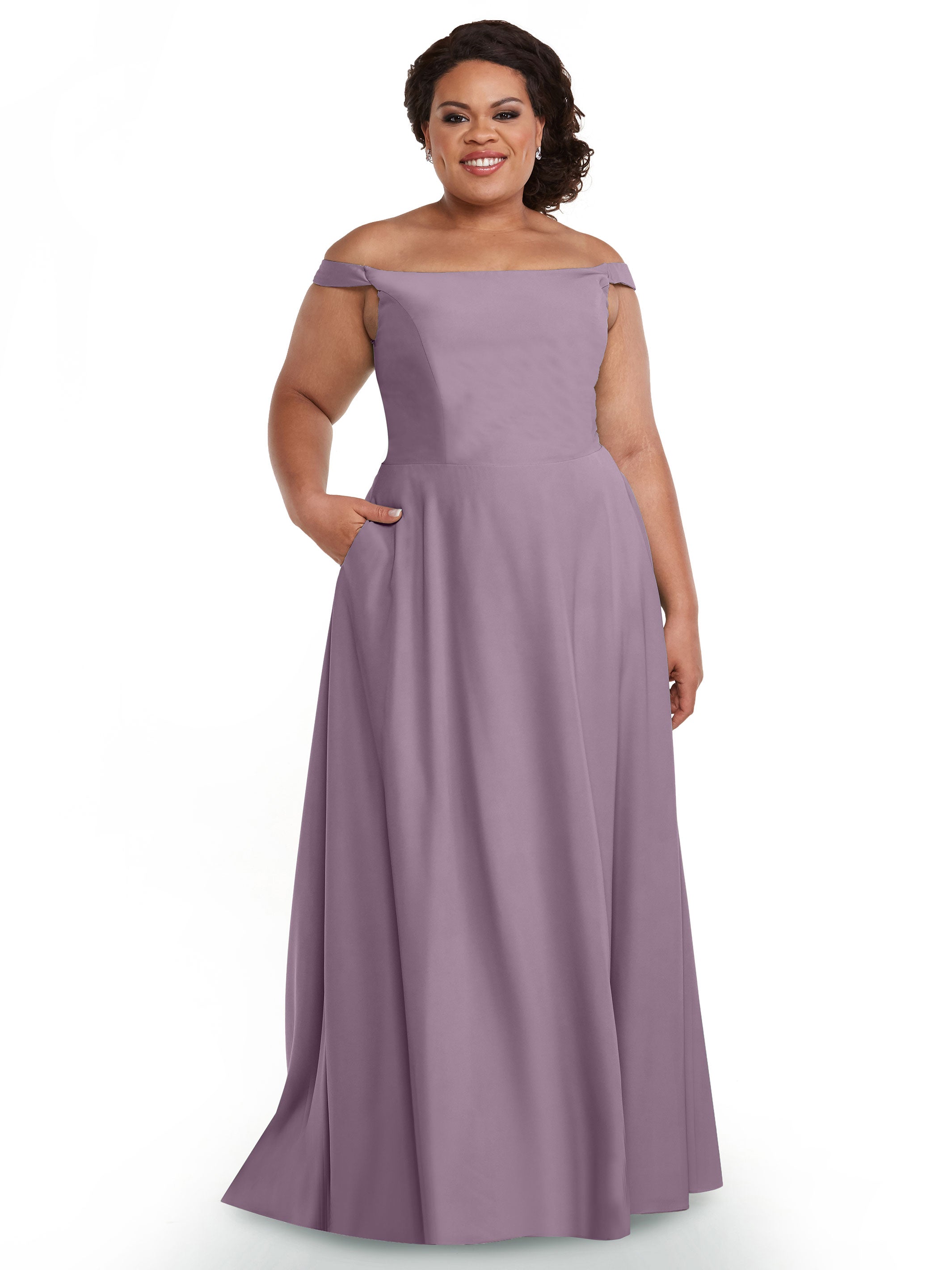 83005 Off The Shoulder Stretch Chiffon A-Line Bridesmaid Dress - Elegant Wedding Party Gown for Formal Occasions, Prom & Special Events