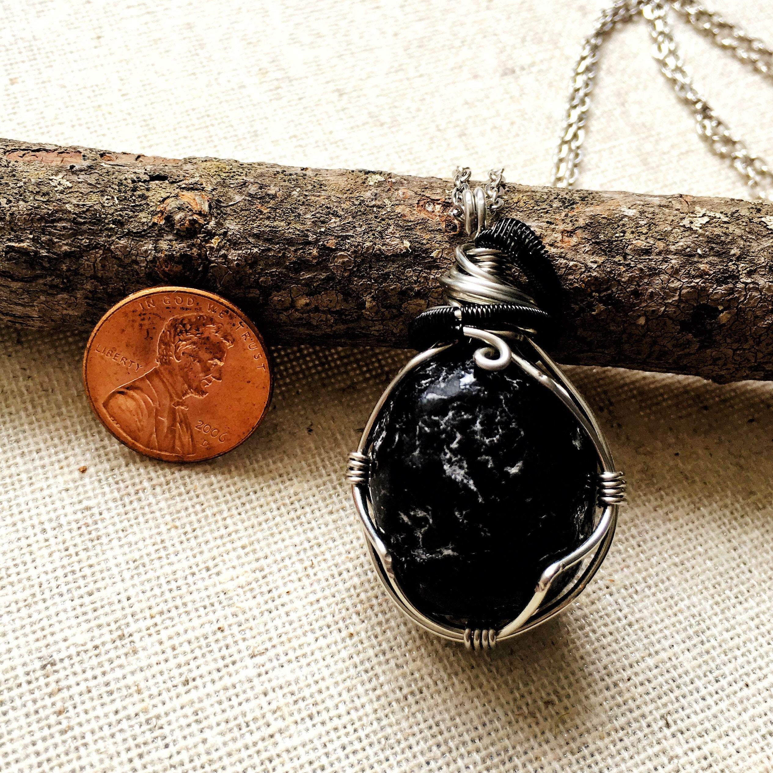 Original Apache Tears Obsidian Crystal Necklace - Healing Stone Jewelry for Women, Protection & Stress Relief - Perfect for Meditation, Yoga & Spiritual Gifts