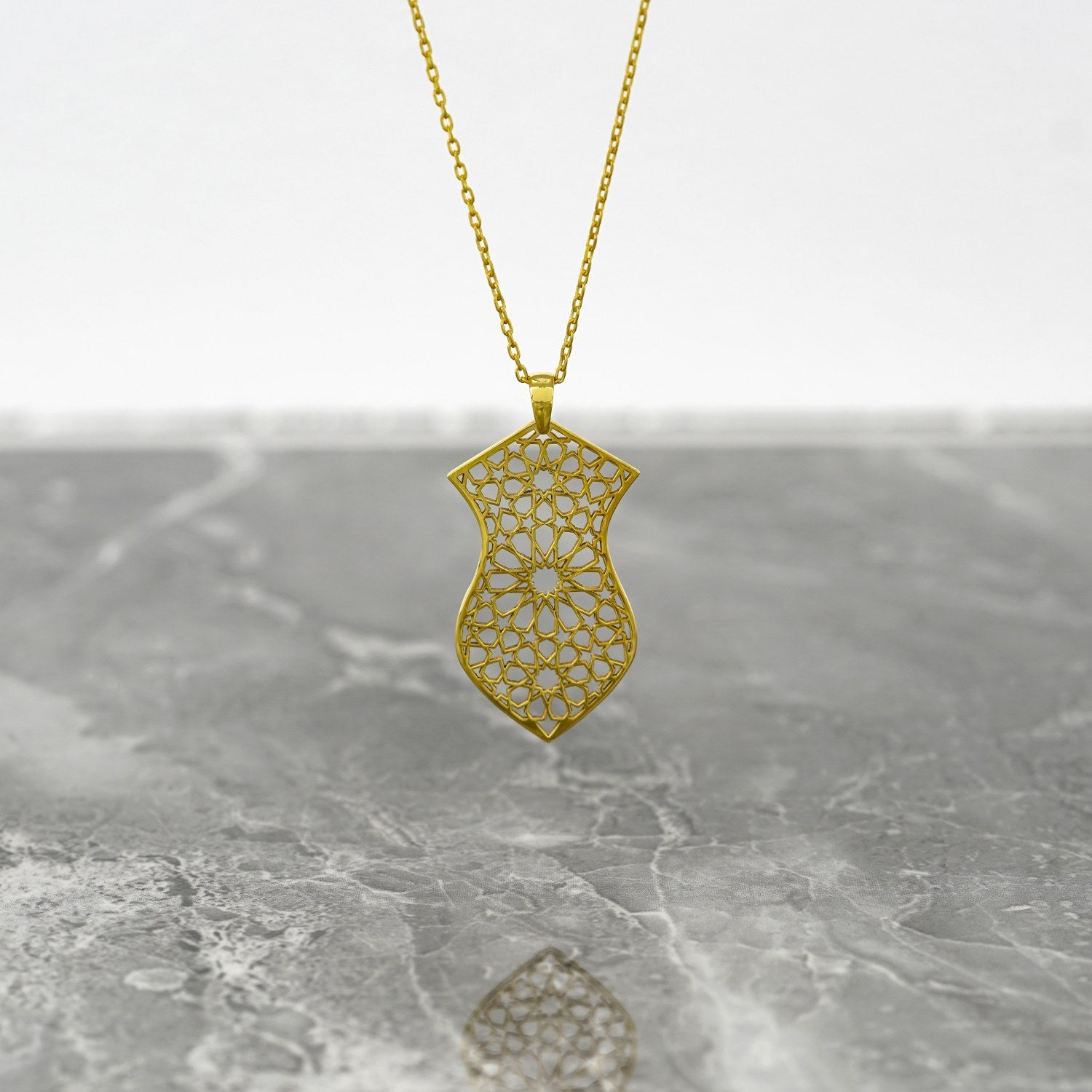 Islamic Necklace - Nalain Sharif 18K Gold Plated Silver Pendant for Women | Elegant Muslim Jewelry Gift for Eid, Wedding & Special Occasions