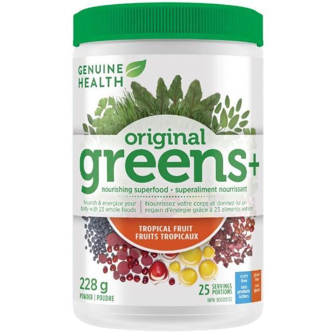 Genuine Health Greens+ Original Tropical Fruit Superfood Powder 228g - Boost Energy, Detox & Immunity - Perfect for Smoothies, Juices & Daily Wellness