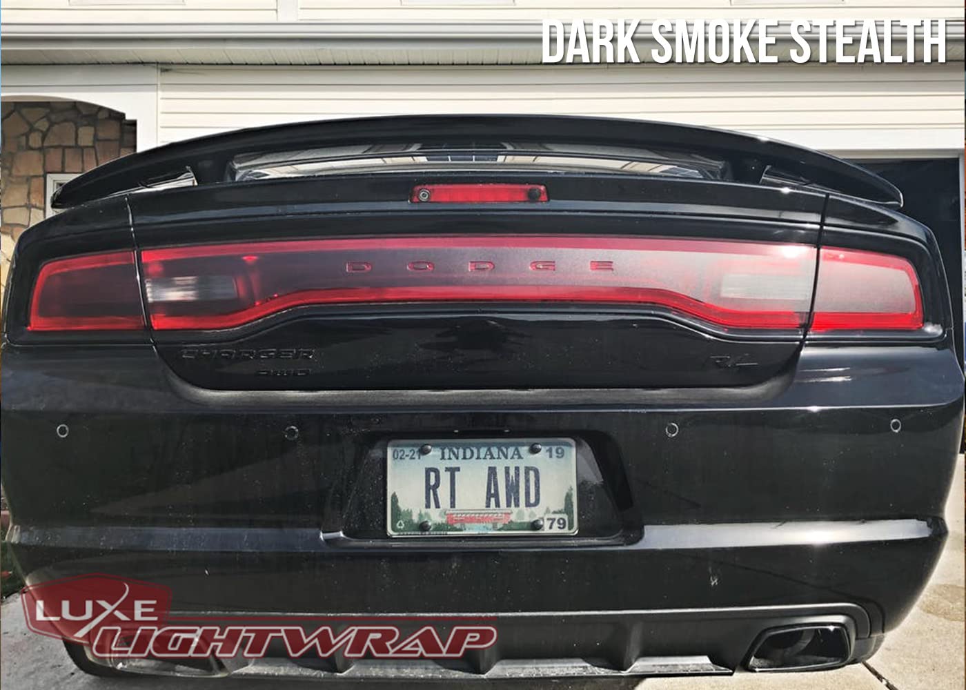 Luxe Auto Concepts 2011-2014 Dodge Charger Tail Light Tint Kit - Dark Smoke Vinyl Overlays for Dodge Charger Taillights | Easy Dry Application LightWrap Film | Enhances Style & Night Visibility for Car Enthusiasts