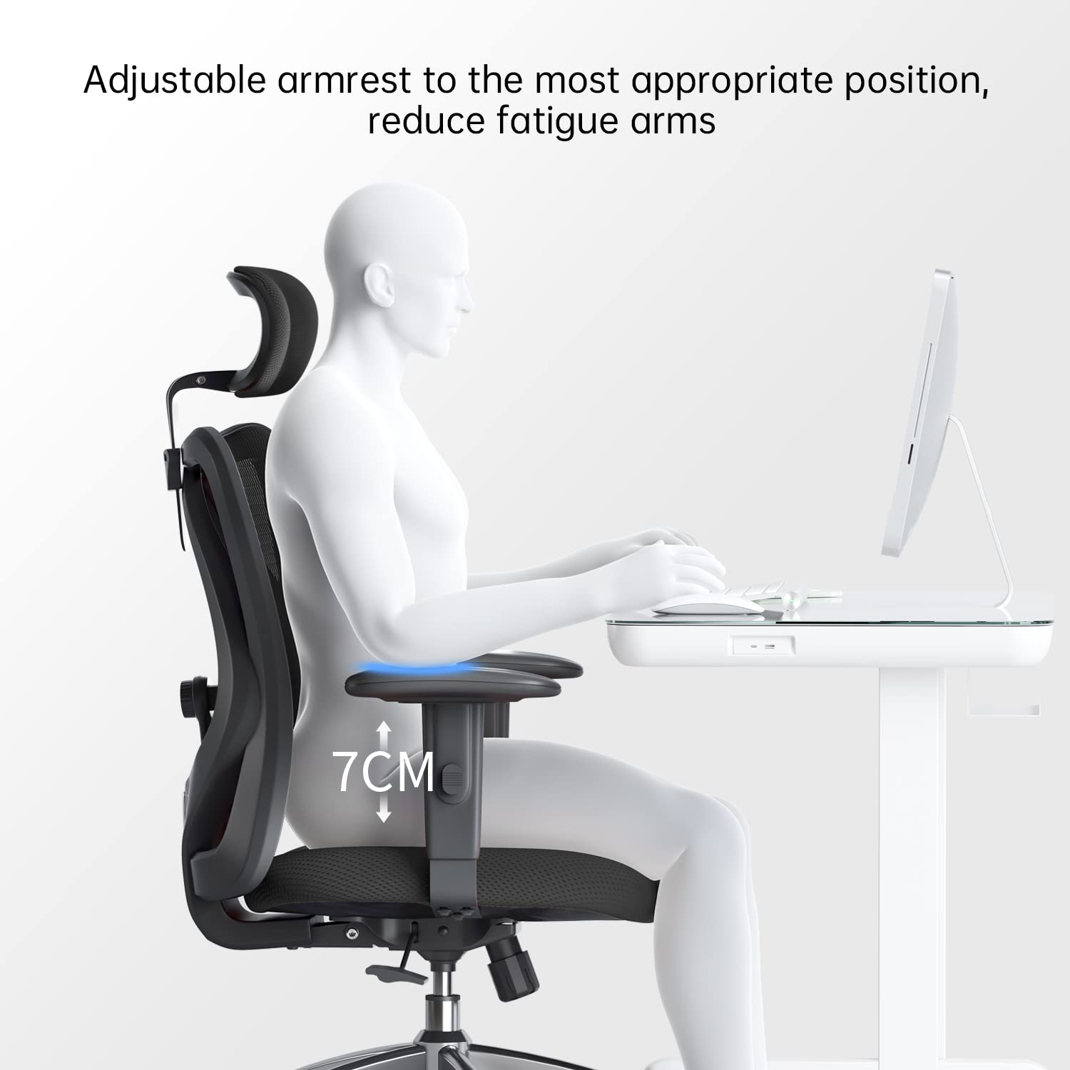 SIHOO M18 Ergonomic Office Chair - Adjustable Headrest & Lumbar Support, High Back Executive Swivel Chair for Home Office, Computer Desk Chair (Pure Black) - Perfect for Long Work Hours & Gaming Sessions