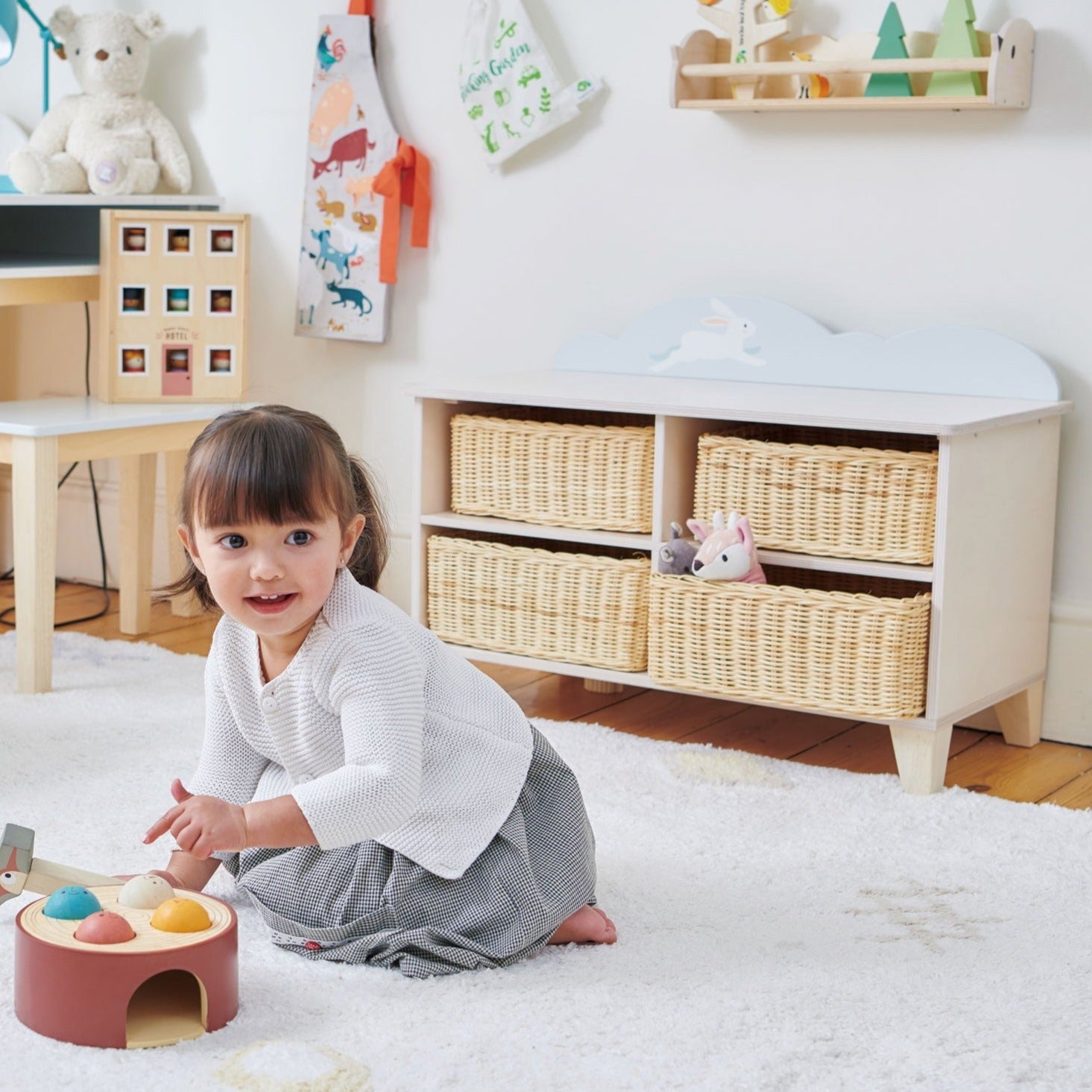 Adorable Bunny-Themed Storage Unit for Kids Room | Organize Toys, Books & More | Perfect for Nursery, Playroom & Bedroom Decor
