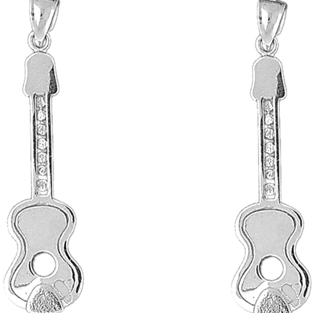 Musical Earrings | Sterling Silver Acoustic Guitar Lever Back Earrings - Handmade in USA | Perfect Gift for Musicians, Music Lovers & Concert Goers