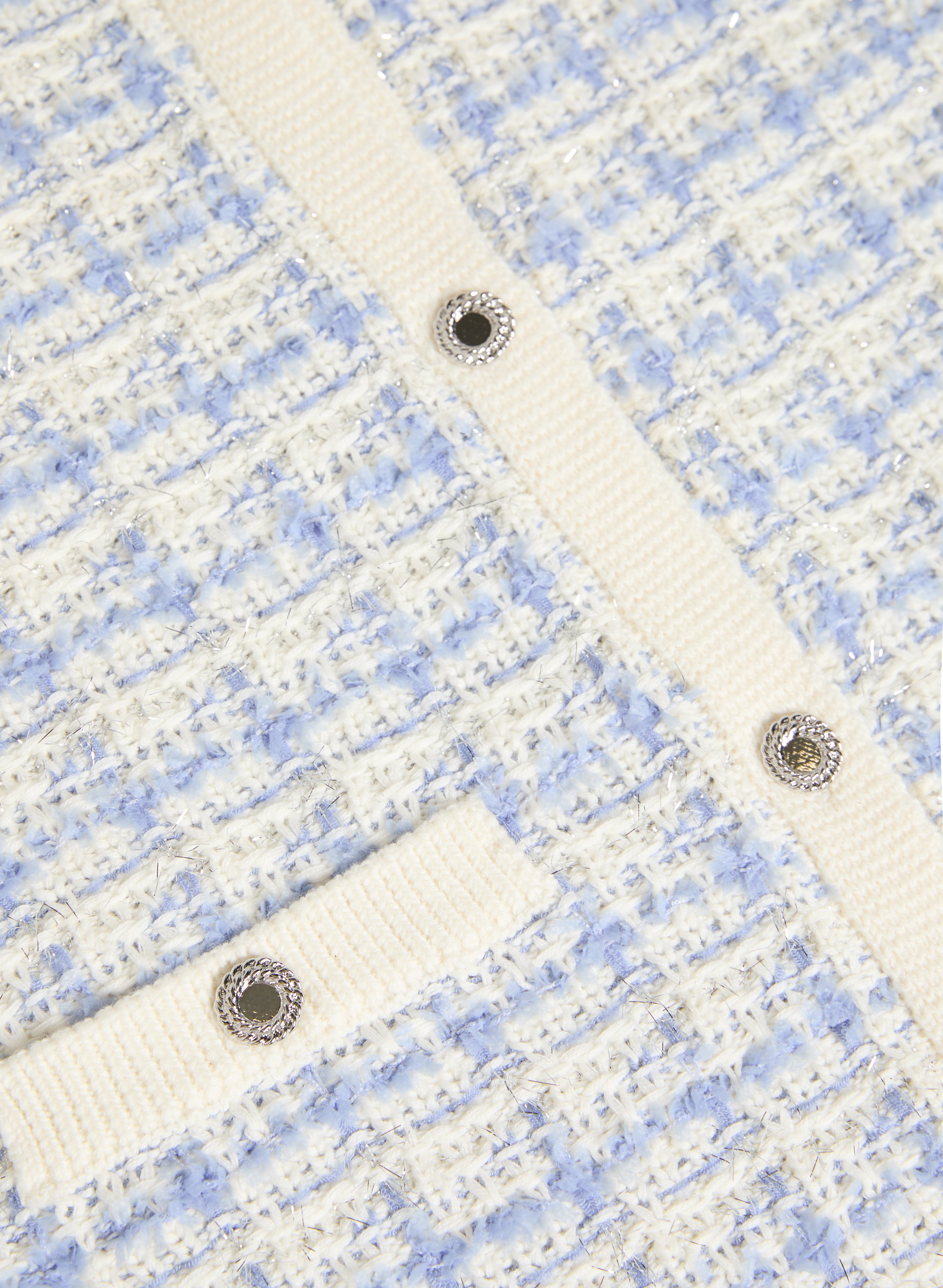 Stylish Checkered Bouclé Cardigan for Women - Cozy Knit Sweater for Fall & Winter - Perfect for Office, Casual Outings & Layering