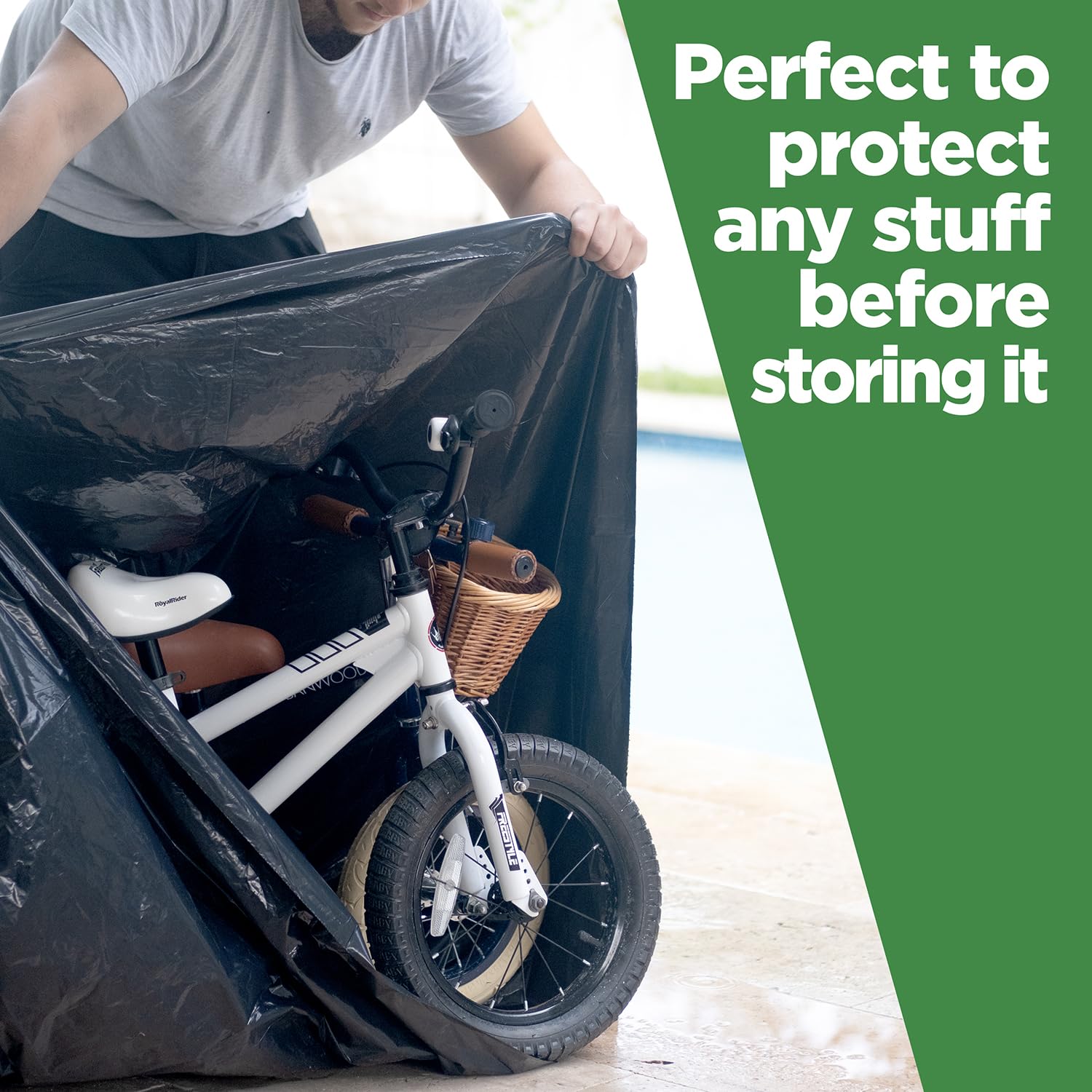 Heavy Duty 95-96 Gallon Trash Bags - 50 Count Extra Large Black Garbage Can Liners (90/95/96/100 Gallon) - Made in USA - Perfect for Commercial Kitchens, Outdoor Events & Large Trash Bins