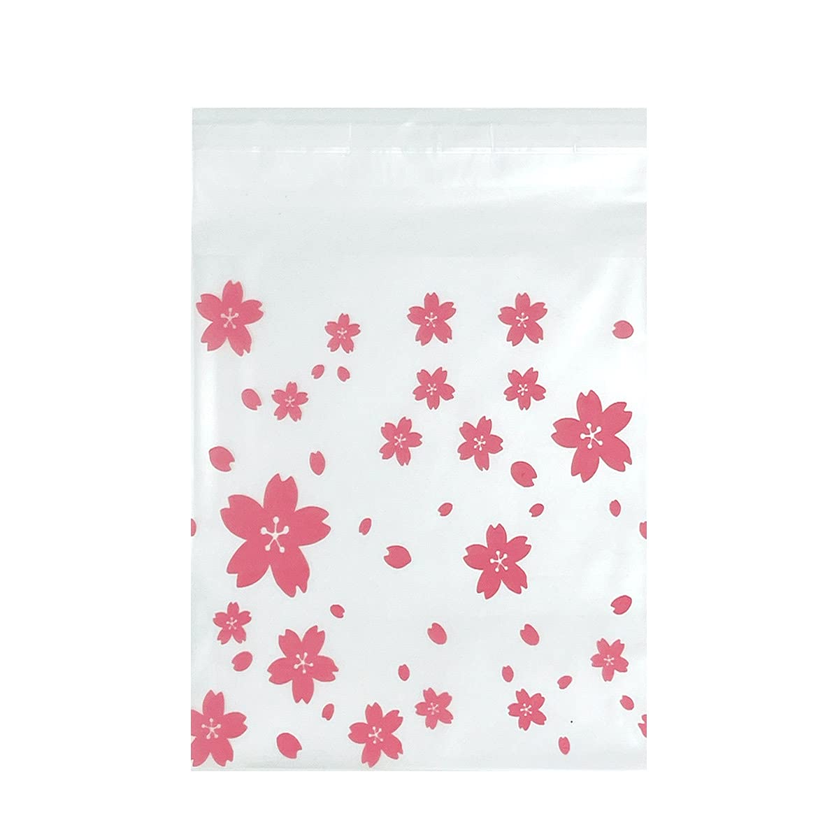 Allydrew 4x4 Inch Clear Self-Adhesive Candy Bags | 200pcs Cherry Blossom Treat Bags for Parties, Weddings & Events | Perfect for Candy, Cookies, Favors & Gift Packaging