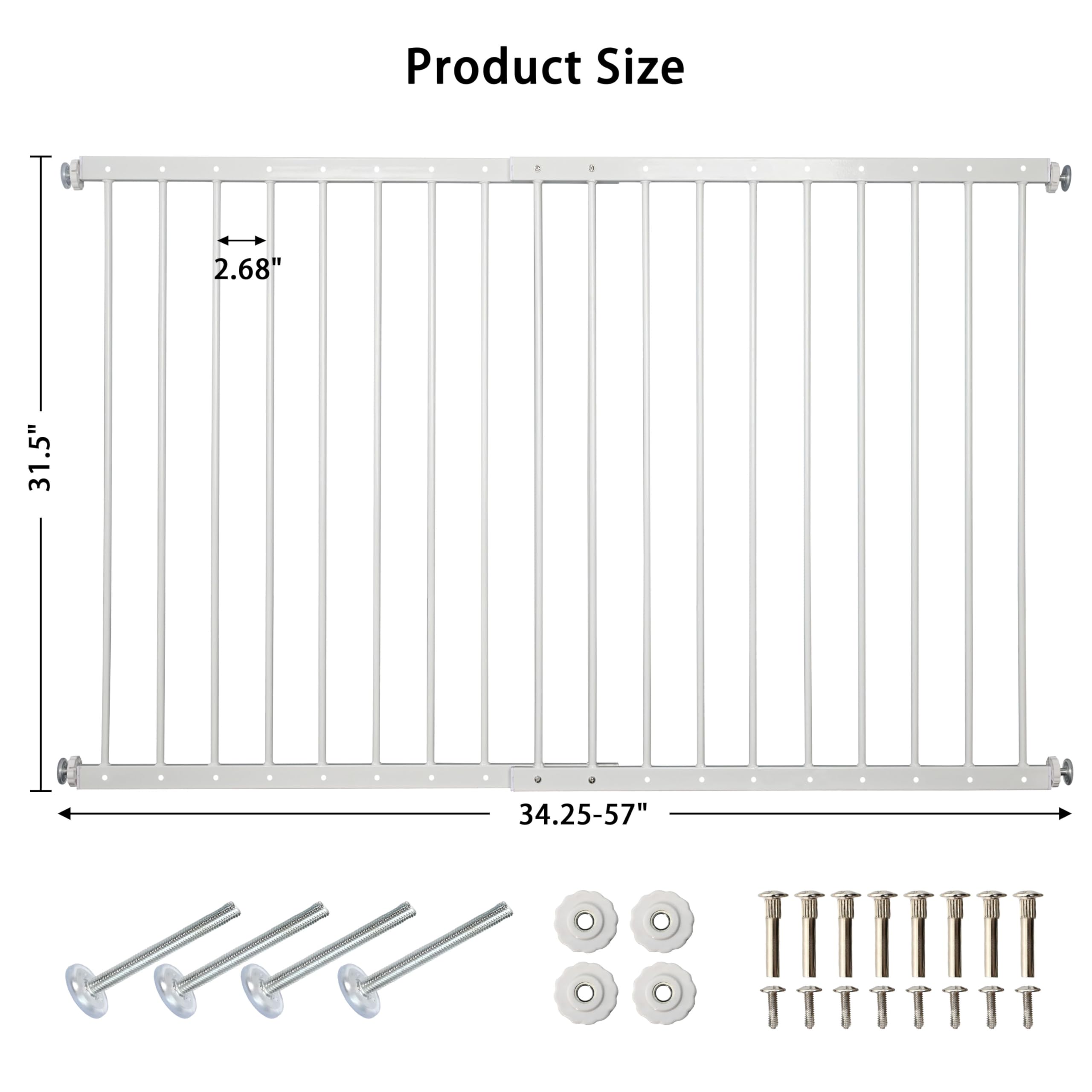 Child Safety Window Guards - White Metal Window Bars for Home Security (2-Pack, 31.5