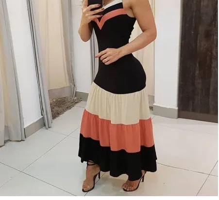 WINSUNNY Women's Sleeveless Long Dress - Sexy Summer Party & Office Casual Wear - Flattering Strap Design for Ladies (Size S/M) - Perfect for Cocktail Events, Date Nights & Business Casual Occasions