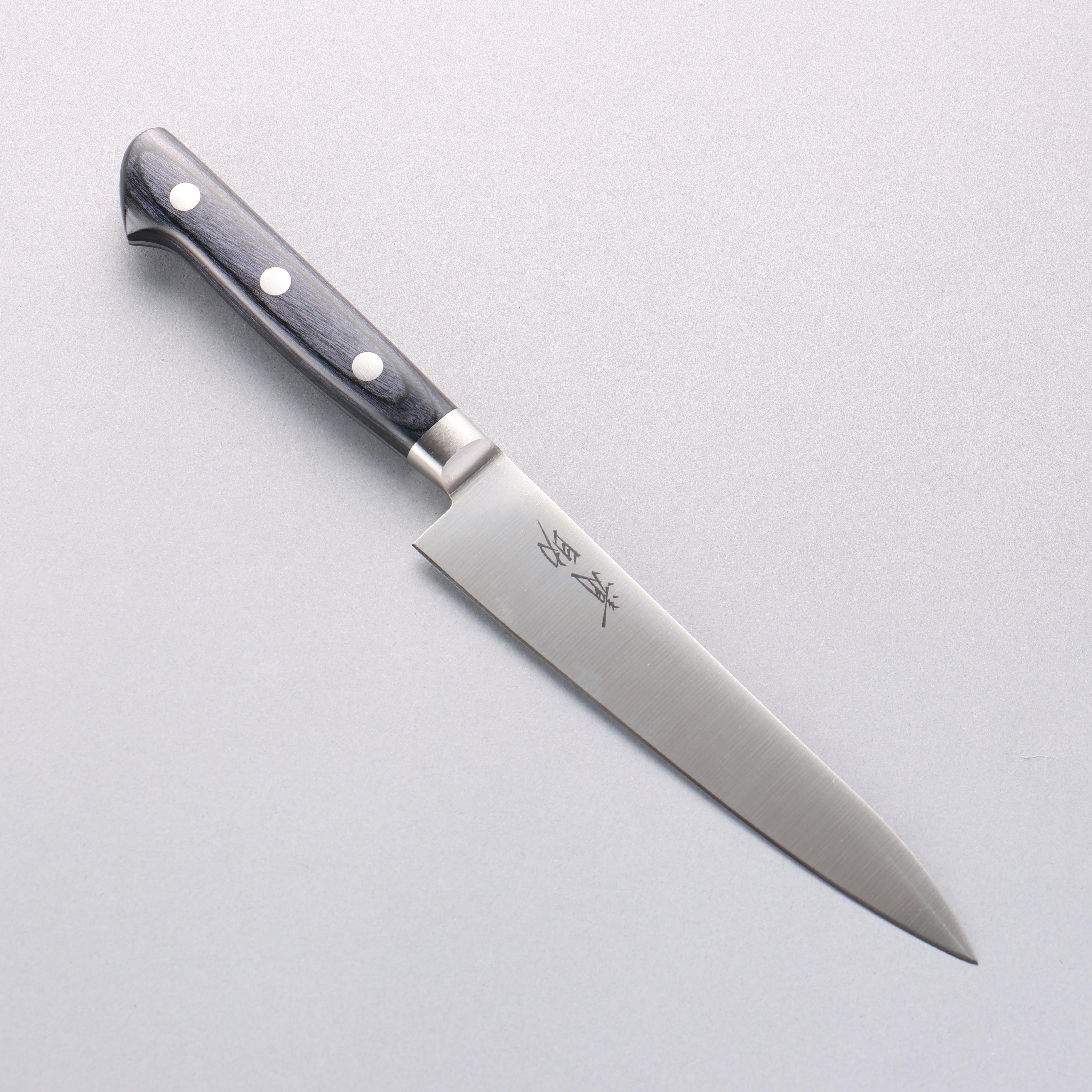 Premium Seisuke Seiten Molybdenum Petty Utility Knife 150mm - Navy Blue Pakkawood Handle with Protective Sheath - Perfect for Sushi, Vegetables & Precision Kitchen Tasks