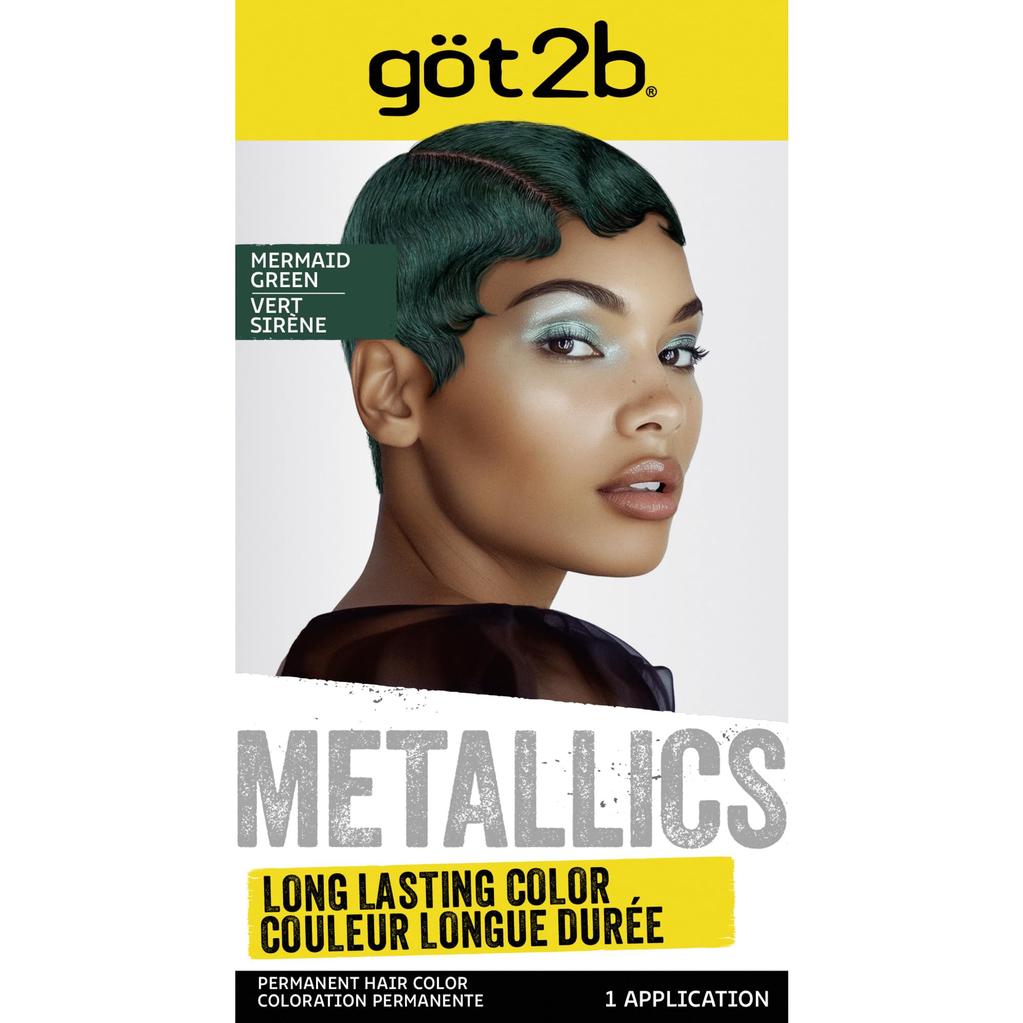 Got2b Metallics Permanent Hair Dye - M77 Mermaid Green for Vibrant, Long-Lasting Color | Bold Fashion Hair Color for Parties, Cosplay & Creative Styling