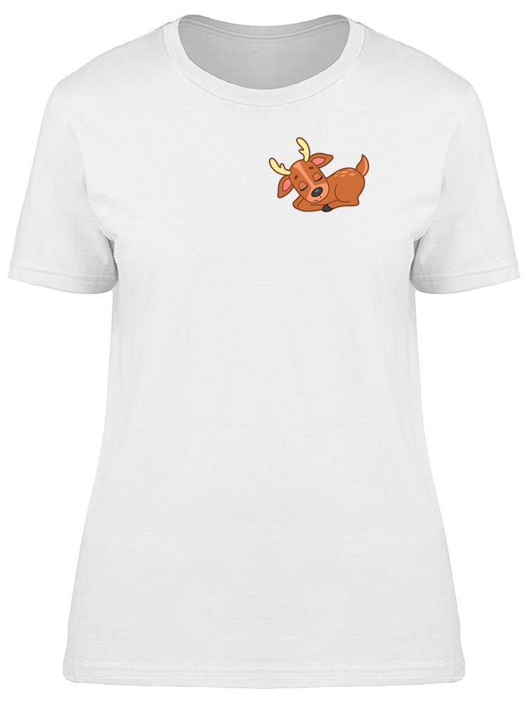 Smartprints Baby Deer Sleeping Tee for Women - Soft & Comfortable Sleepwear for Cozy Nights at Home or Travel