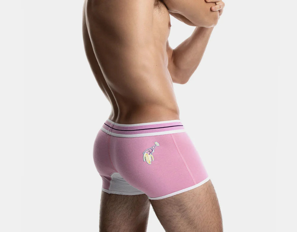 PUMP! Space Candy Boxer Briefs for Men - Soft Cotton Underwear in Pink - Perfect for Gym, Workout & Everyday Comfort