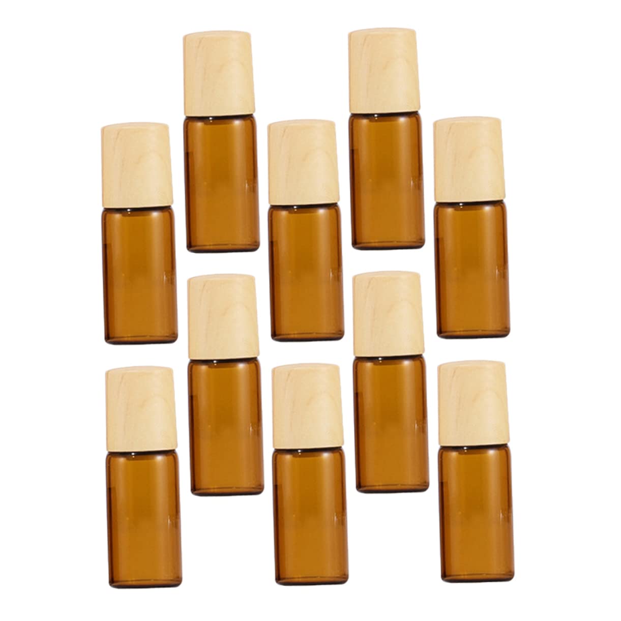 Beavorty 3ml Wooden Cap Essential Oil Roller Bottles - Perfume Roller Balls Set for Aromatherapy, DIY Blends & Travel Size Skincare (Pack of 12) - Perfect for Home Spa, Yoga & On-the-Go Relaxation