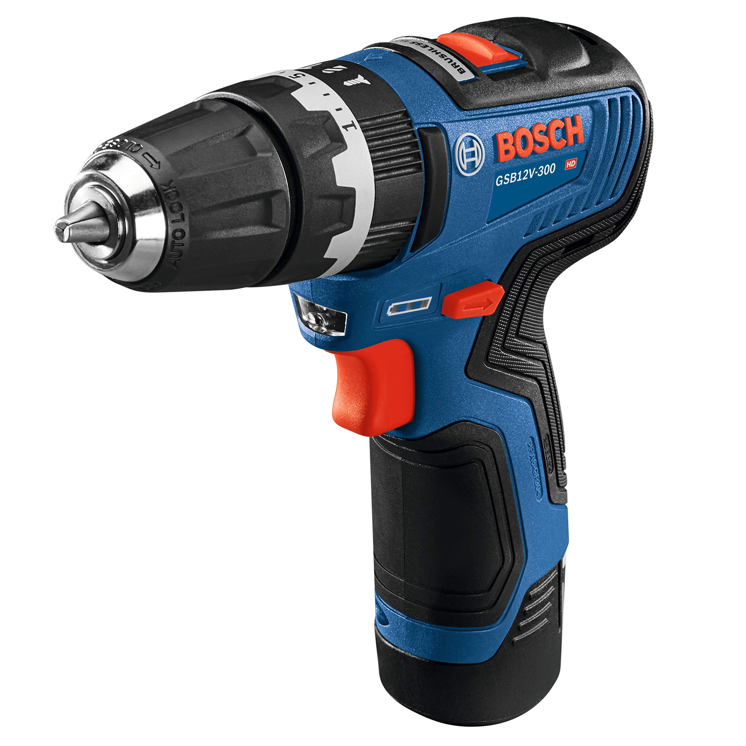 Bosch GSB12V-300N 12V Max Brushless 3/8 Inch Hammer Drill/Driver (Bare Tool) - Professional Cordless Power Tool for DIY Projects, Home Repairs & Construction Work