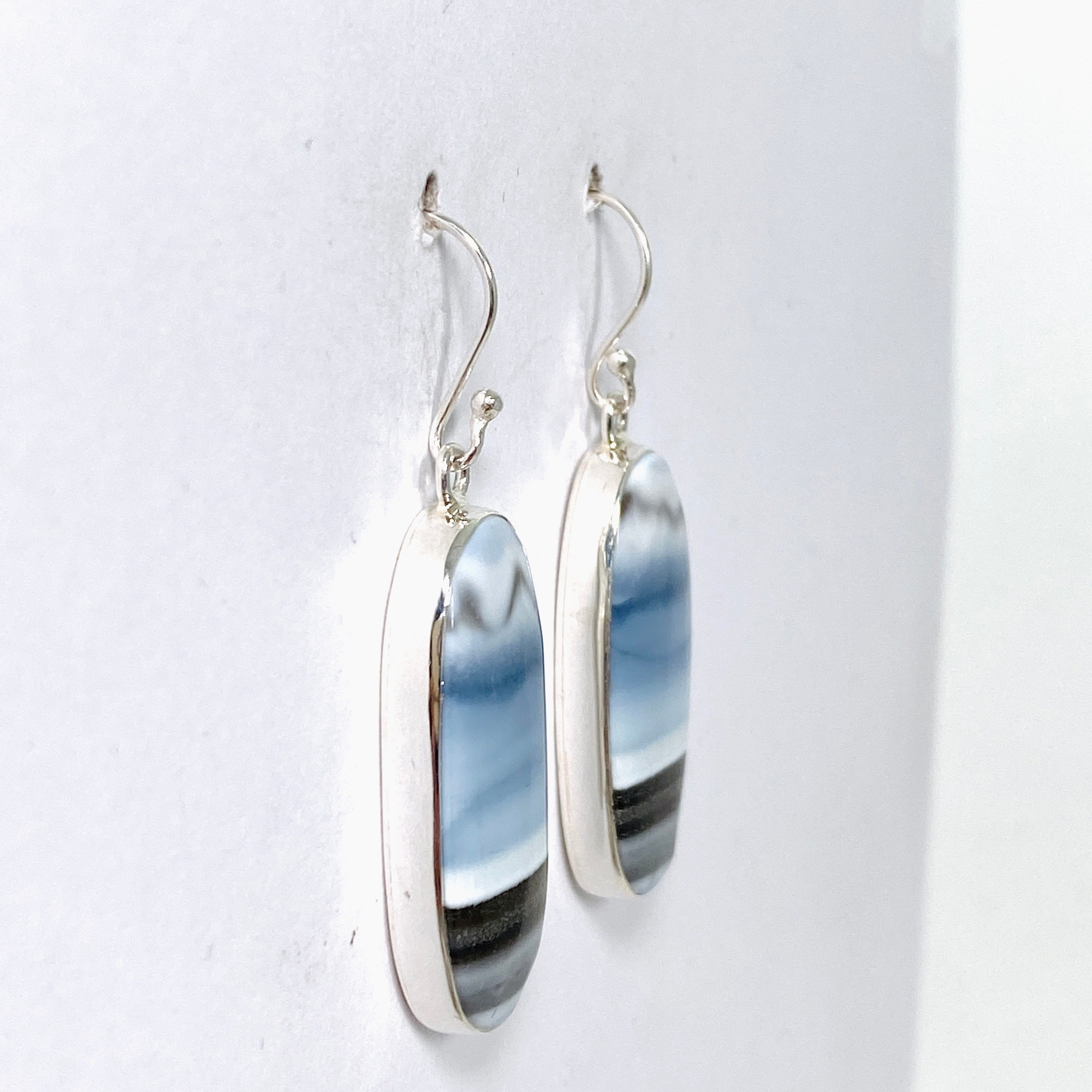 Blue Owhyee Opal Oval Cabochon Earrings - Natural Gemstone Jewelry for Women | Perfect for Weddings, Parties & Special Occasions