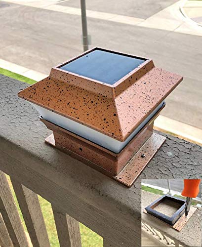 Solar Powered Outdoor Post Cap Lights for 4x4 Wooden Posts - Weatherproof Copper Deck Lighting (4-Pack) - Perfect for Patio, Garden, Pathway & Fence Illumination