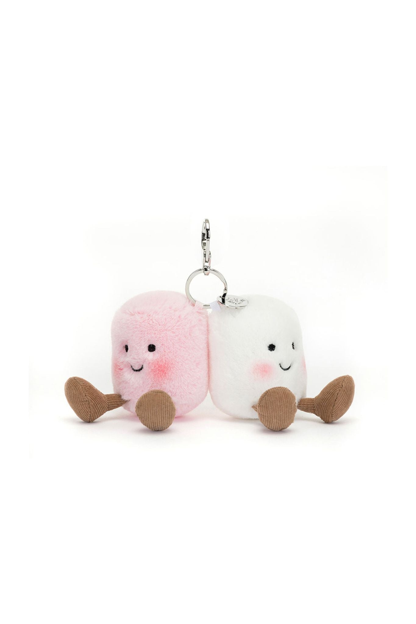 Jellycat Amuseables Pair of Marshmallows Bag Charm - Cute Plush Keychain for Backpacks, Purses & Gifts | Perfect for Kids, Teens & Kawaii Lovers
