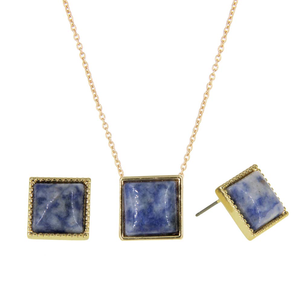 Elegant Faux Druzy Oval Choker Necklace & Drop Earrings Set for Women | Chic Statement Jewelry for Parties, Weddings & Date Nights