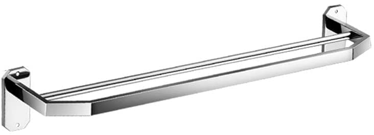 Premium 304 Stainless Steel Wall-Mounted Double Towel Rack - 50cm Silver Bathroom Towel Holder for Luxury Spa & Modern Home Decor - Perfect for Bathrooms, Powder Rooms & Guest Suites