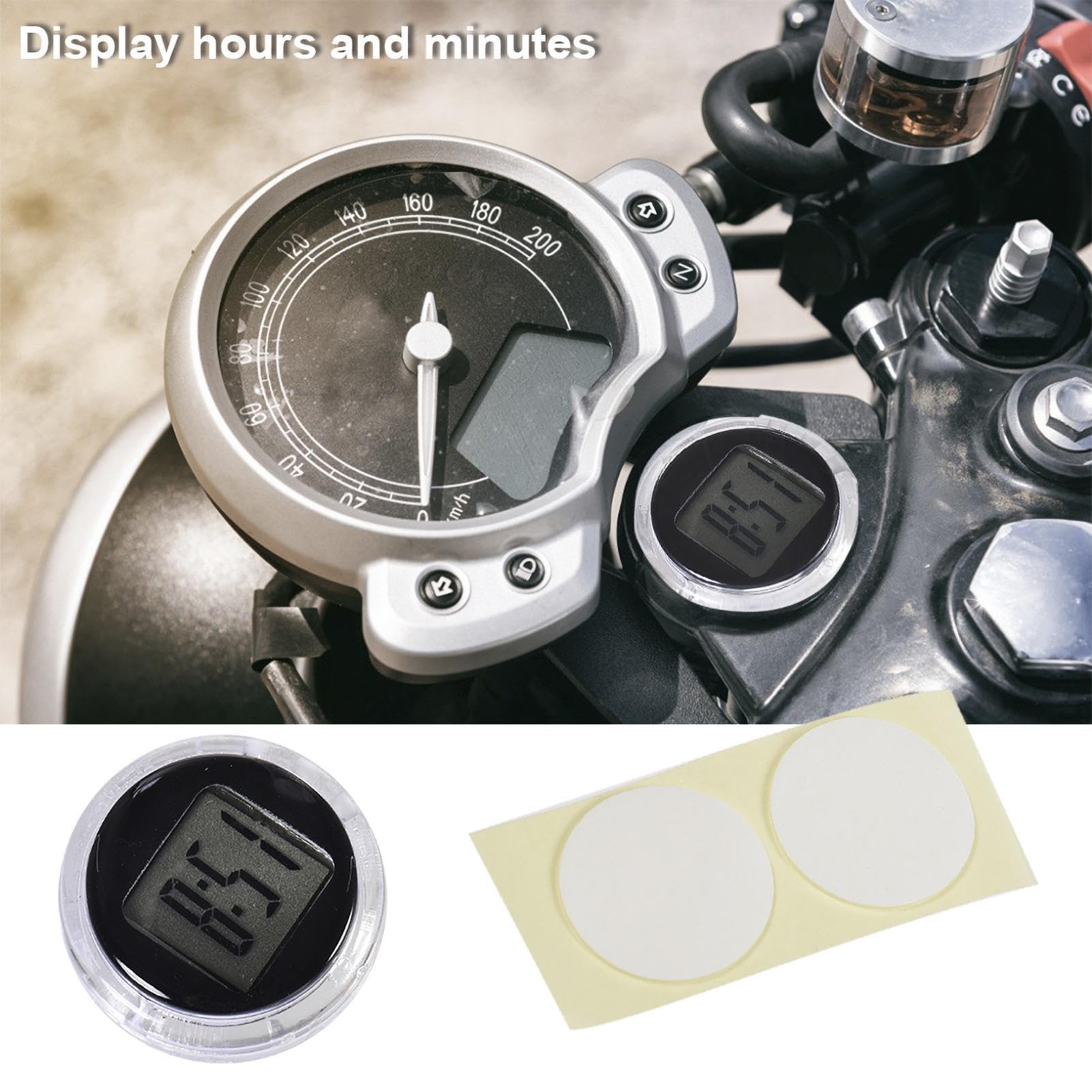 Shockproof Digital Car Clock - Small Stick-On Dashboard Clock with Adhesive Back | Waterproof & Vibrant Display for Vehicles, Trucks, RVs | Perfect for Road Trips, Commuting & Night Driving