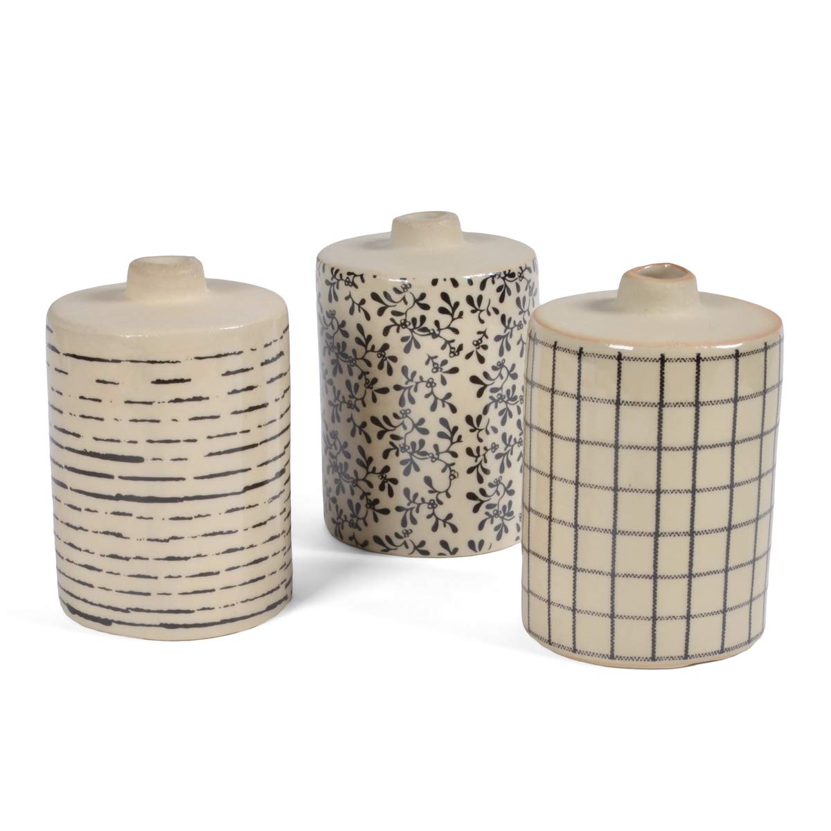3.25-Inch Mini Ceramic Bud Vases Set of 3 - Small Floral Arrangements for Wedding Centerpieces, Table Decor, and Home Décor