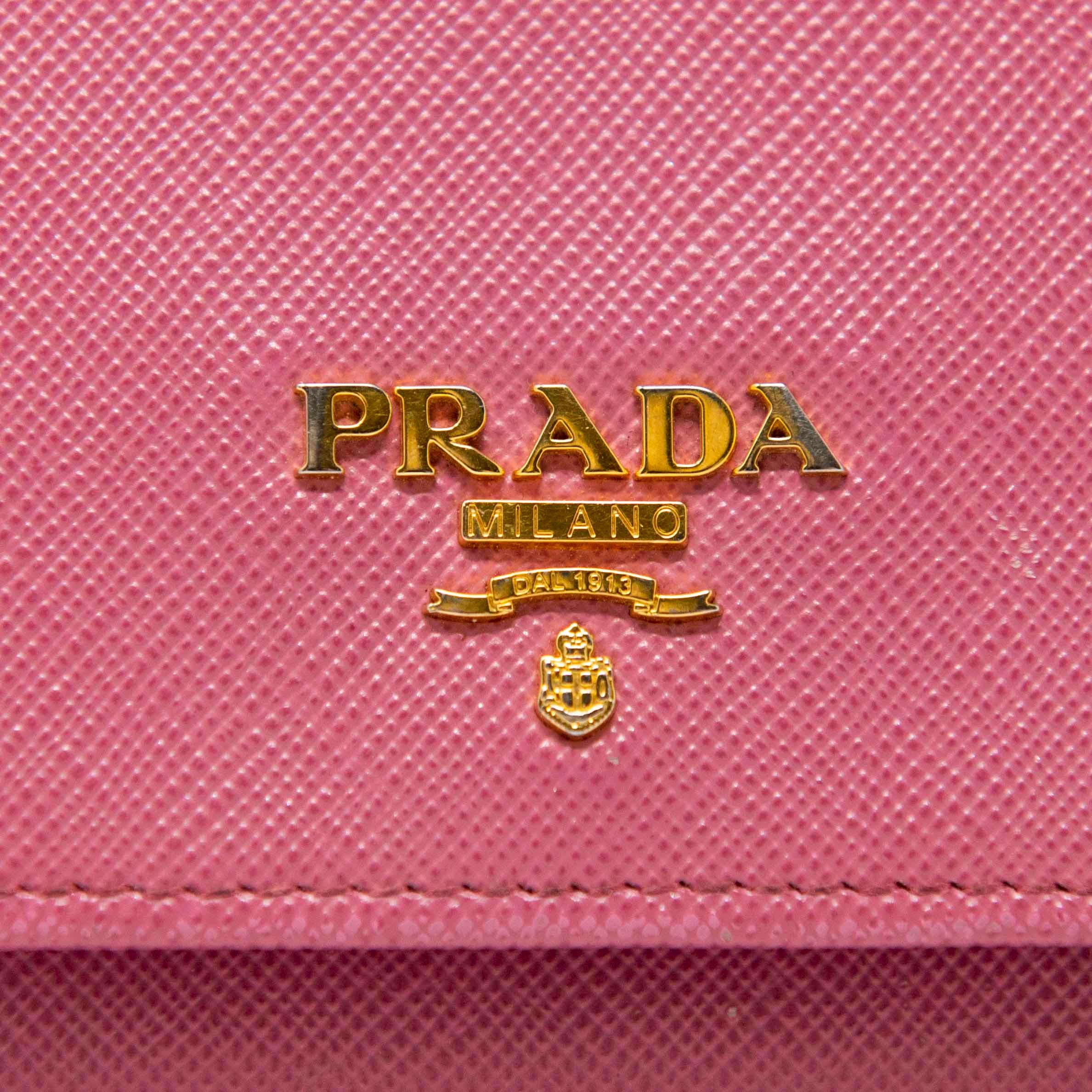Prada Begonia Saffiano Leather Long Wallet for Women | Luxury Designer Bifold Wallet with Multiple Card Slots | Perfect for Everyday Use, Travel & Gift Giving