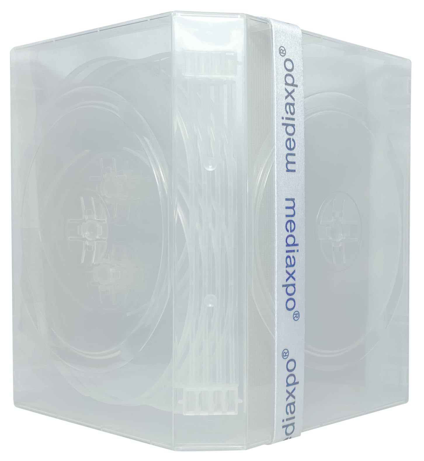 50 Clear 10-Disc DVD Storage Cases with Spindle - Perfect for Organizing Movies, Games & Media Collections at Home or Office