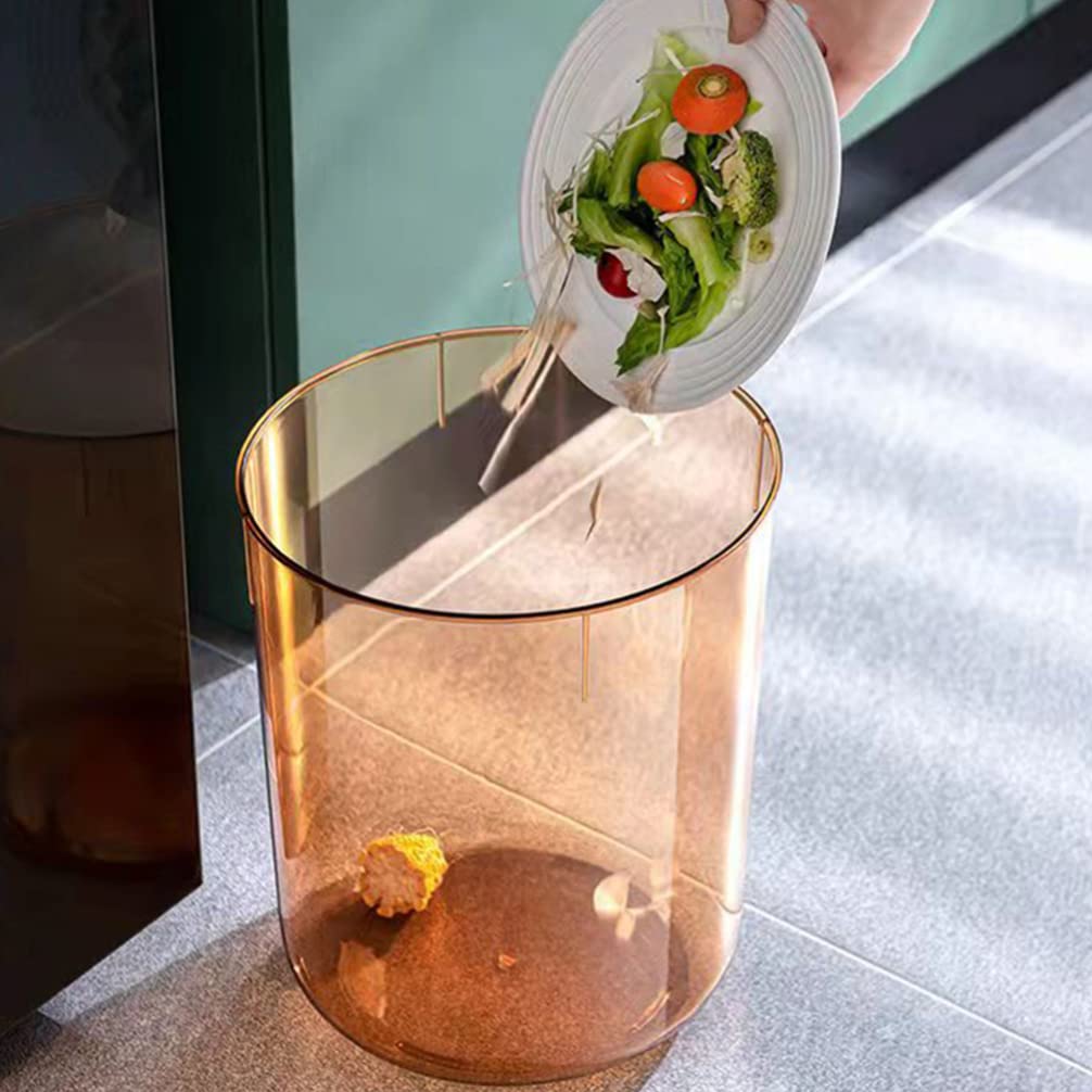 Clear Plastic Small Trash Can - Angoily Desktop Garbage Bin for Recycling, Waste Paper & Debris Storage | Perfect for Office, Home & Kitchen Use