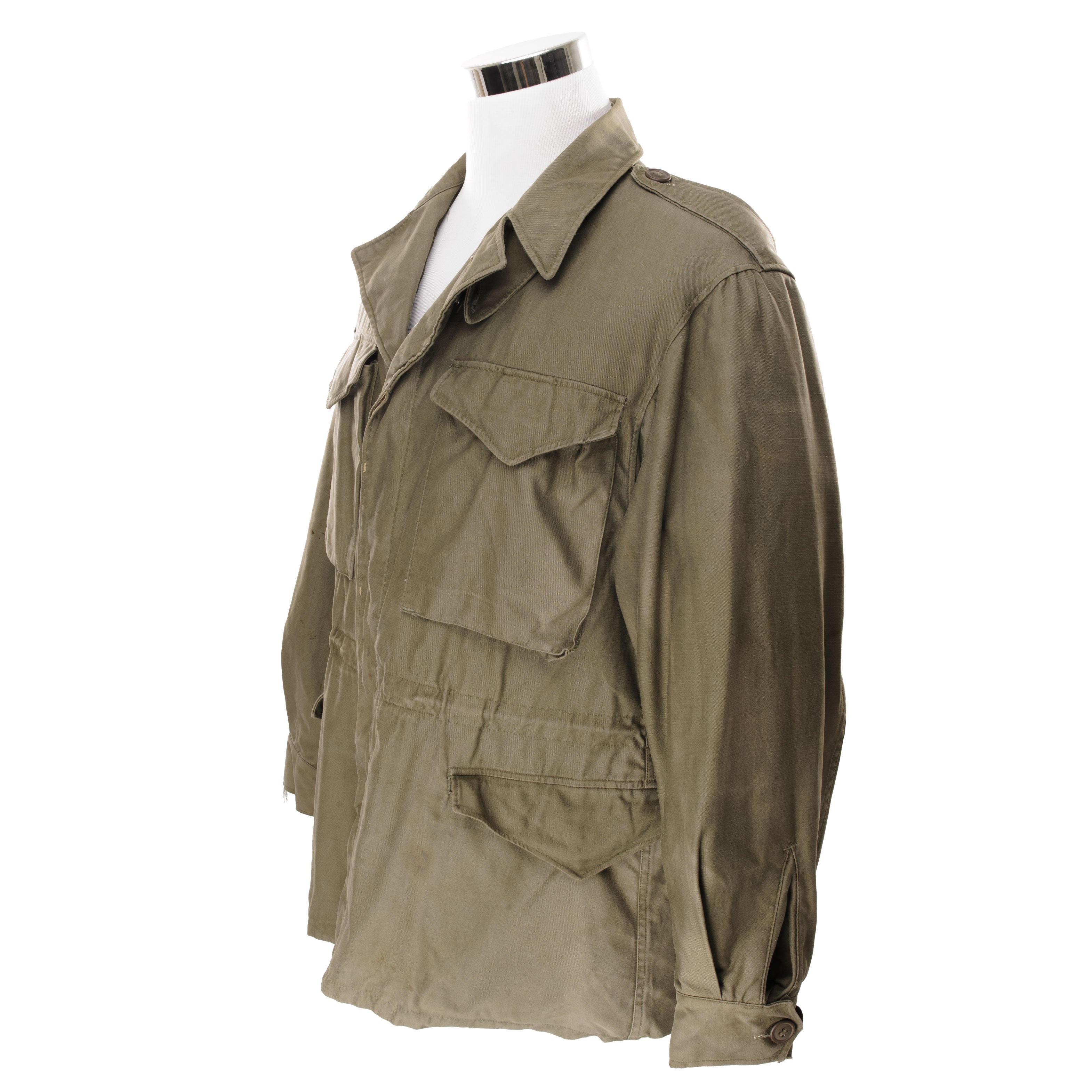 Vintage US Army M-1943 M43 Field Jacket - WWII Era Military Coat - Size 40R - Authentic 1940s Army Surplus Jacket for Collectors & Reenactment