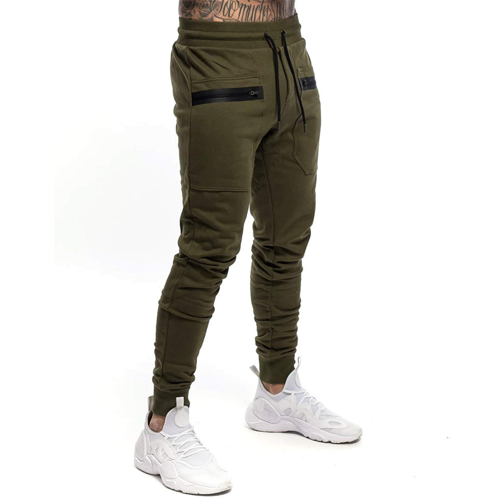 Andongnywell Men's Gym Jogger Pants - Slim Fit Workout Sweatpants with Pockets for Bodybuilding, Running & Casual Wear | Moisture-Wicking & Comfortable Training Pants for Men