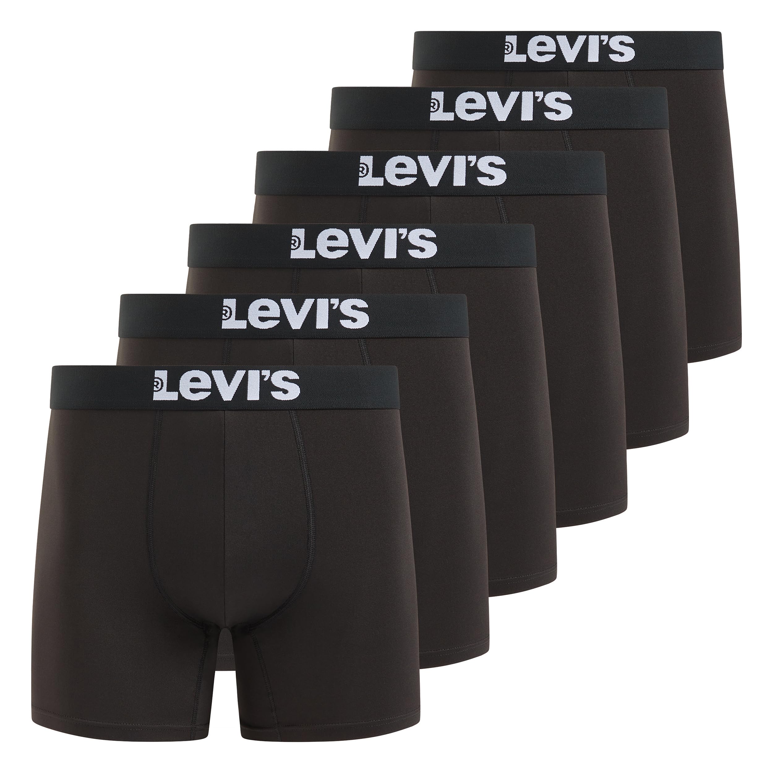 Levi's Men's Underwear 6-Pack Boxer Briefs - Soft Stretch Microfiber Comfort for Everyday Wear & Active Lifestyle
