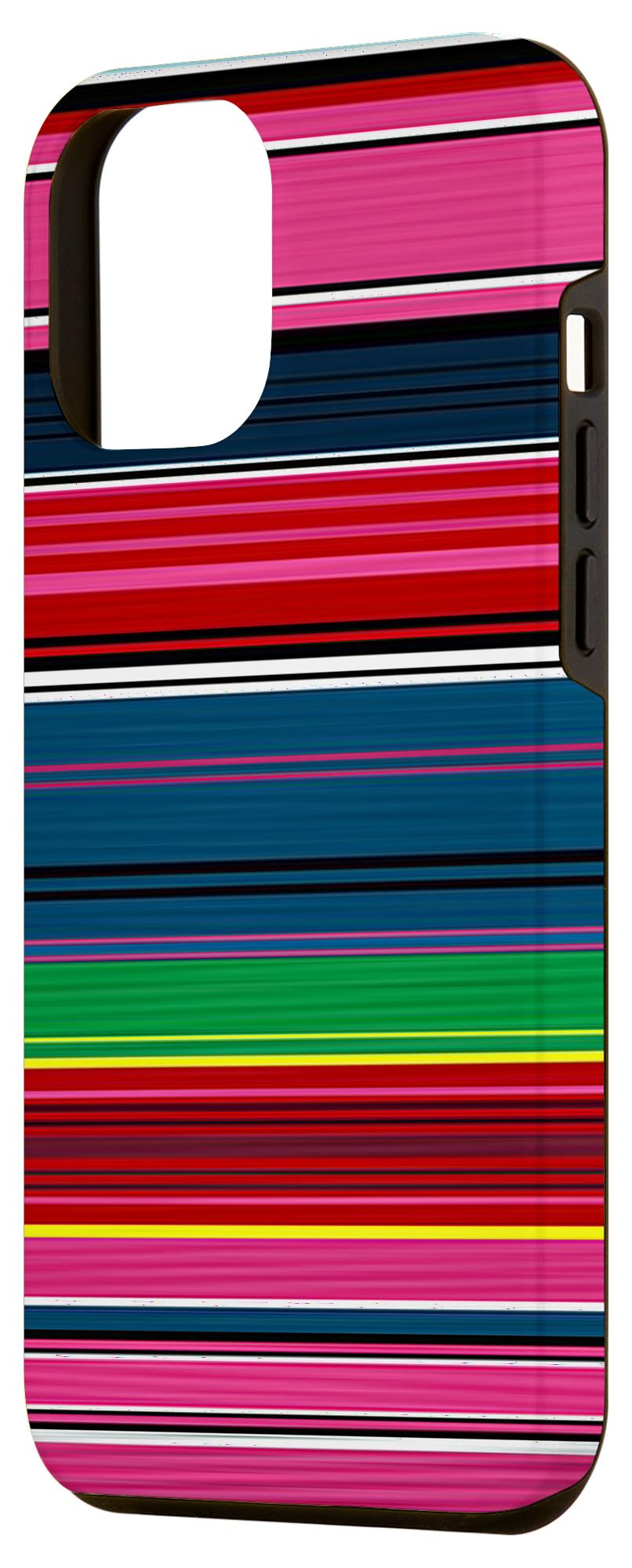 iPhone 12 Pro Max Mexican Serape Striped Pattern Poncho Case - Fiesta Stripes Design for Protection & Style - Perfect for Travel, Parties, and Everyday Use