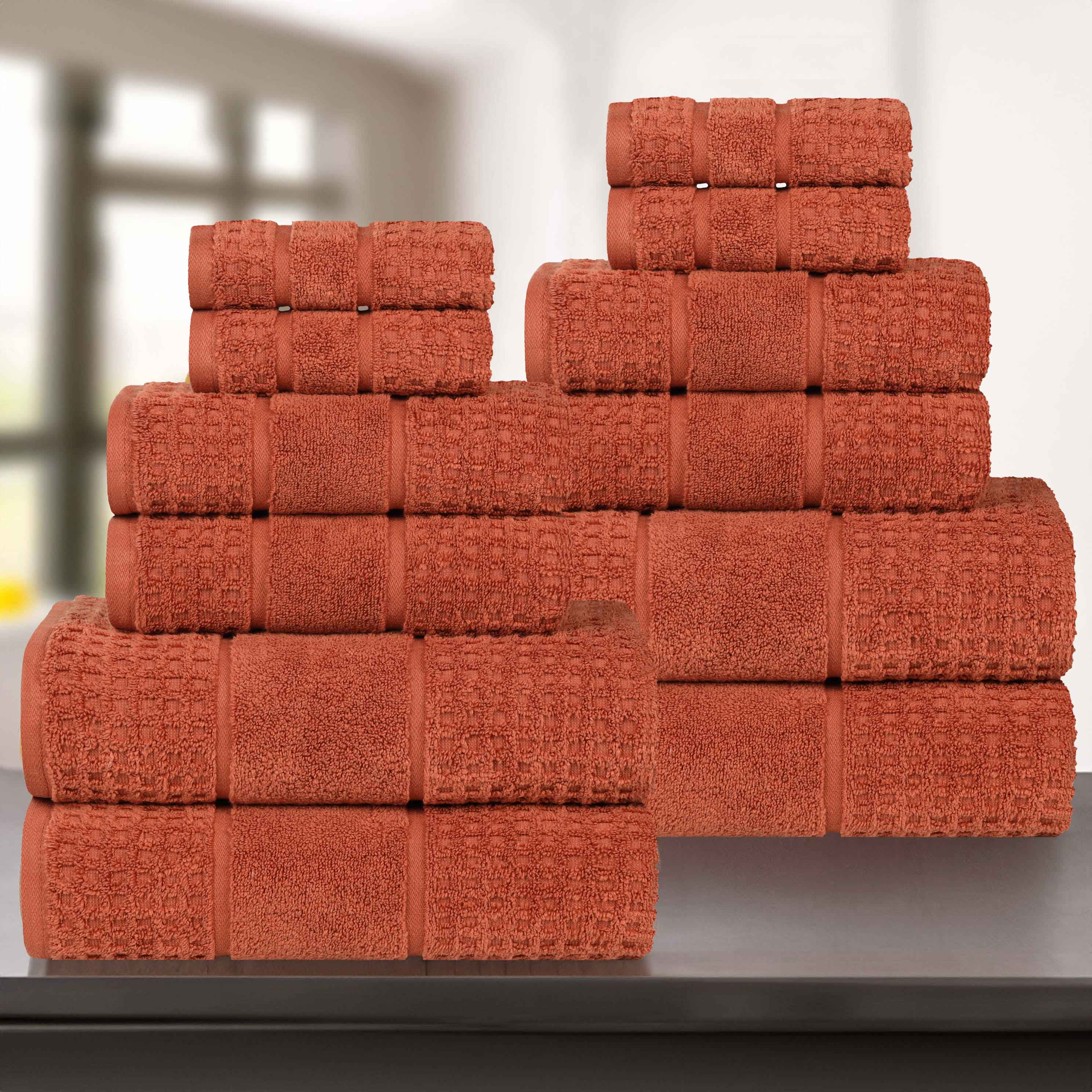 Premium 12-Piece Zero Twist Cotton Waffle Towel Set - Ultra Soft & Highly Absorbent Honeycomb Weave Bath Towels for Spa, Gym, and Luxury Home Use