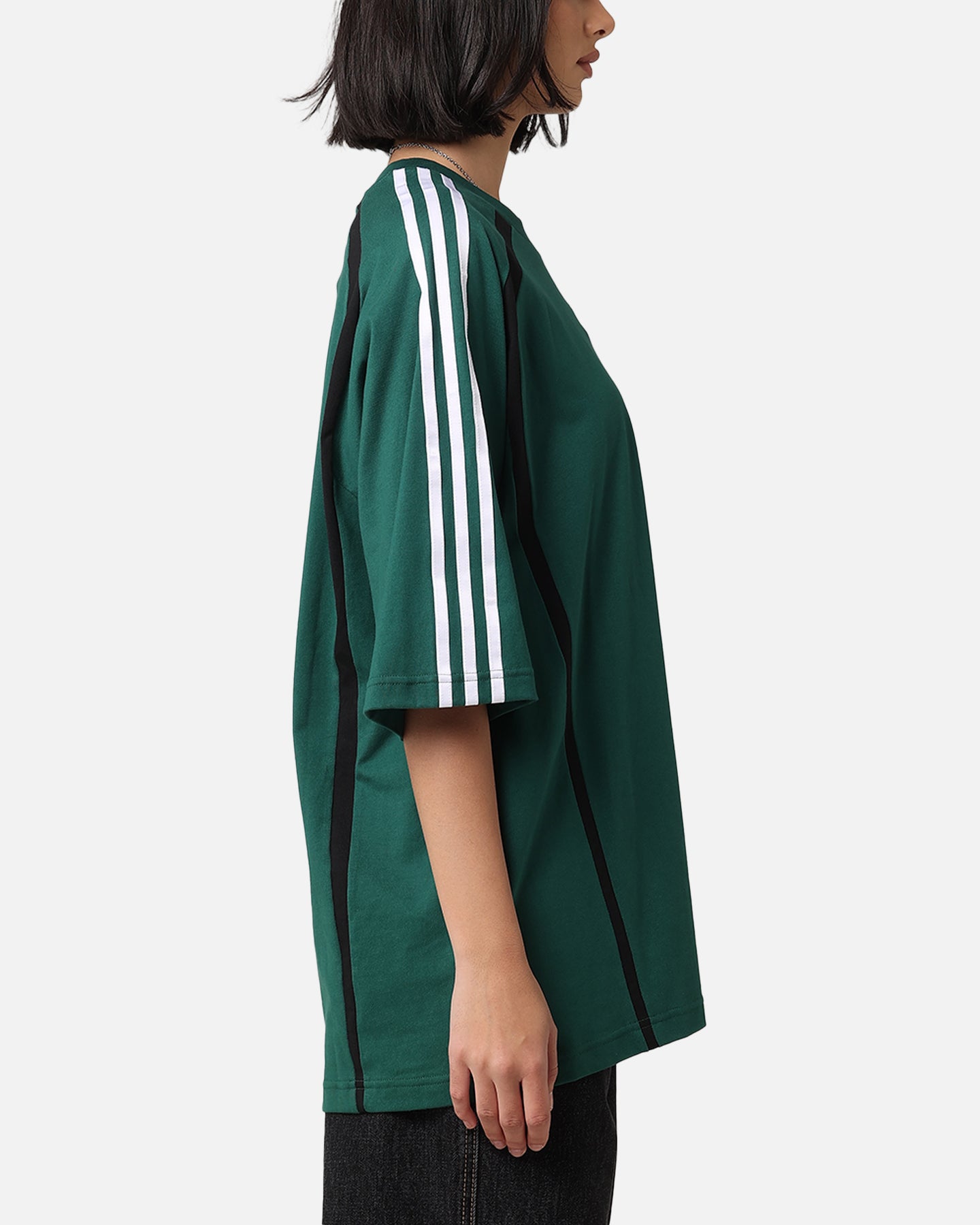 Adidas Oversized T-Shirt for Men & Women | Collegiate Green Cotton Streetwear Tee | Casual Wear, Gym, Lounge & Everyday Outfits