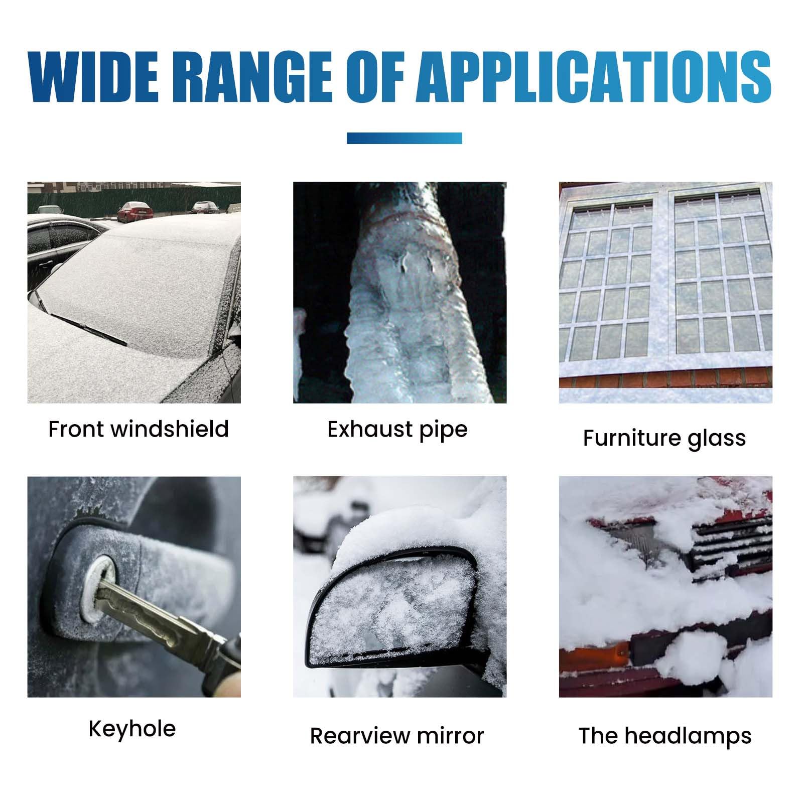Fast-Acting Car Windshield Deicer Spray - Quick Melting Ice & Snow Remover for Locks, Windows, Wipers & Mirrors (2-Pack, 2 fl oz) | Winter Car Care & Emergency Roadside Use