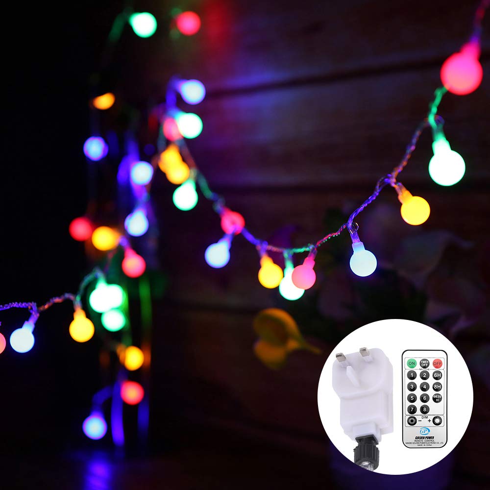 Tomshine 100 LED Globe String Lights - 43ft/13M Outdoor Waterproof Fairy Lights with Remote Control, 8 Modes & Multi-Color Options - Perfect for Party Decor, Living Room, Bedroom, Patio & Garden Lighting