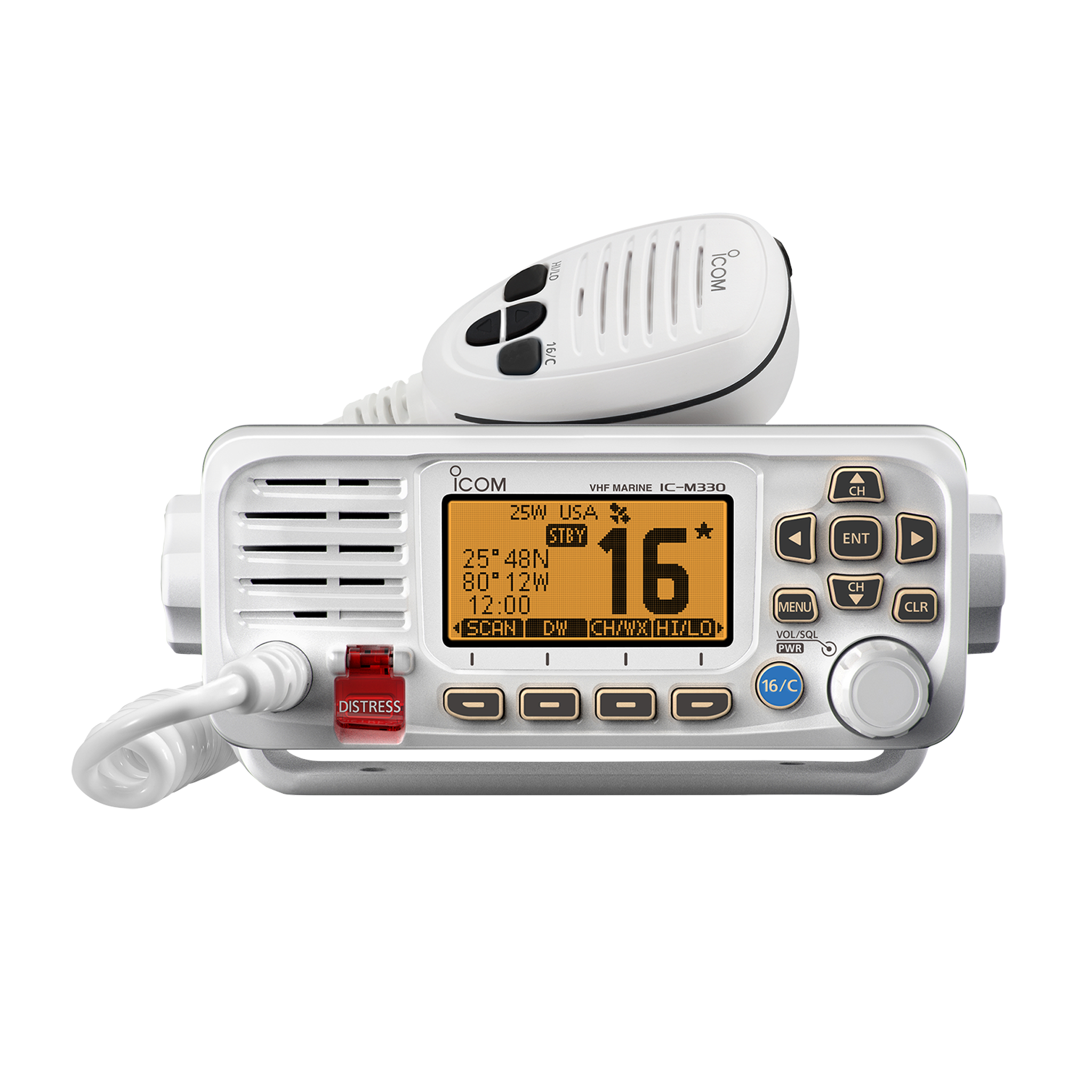 Icom M330 Ultra Compact VHF Marine Transceiver with GPS - Waterproof Handheld Radio for Boating, Sailing & Emergency Communication