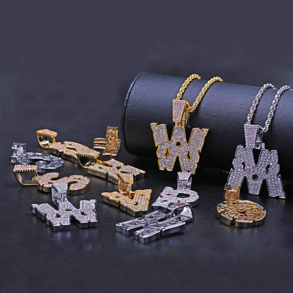 Custom Iced Out Bling Initial Necklace - Personalized Nameplate Jewelry for Men & Women | Hip Hop Style, Big Letter Pendant | Perfect Gift for Birthday, Anniversary & Special Occasions