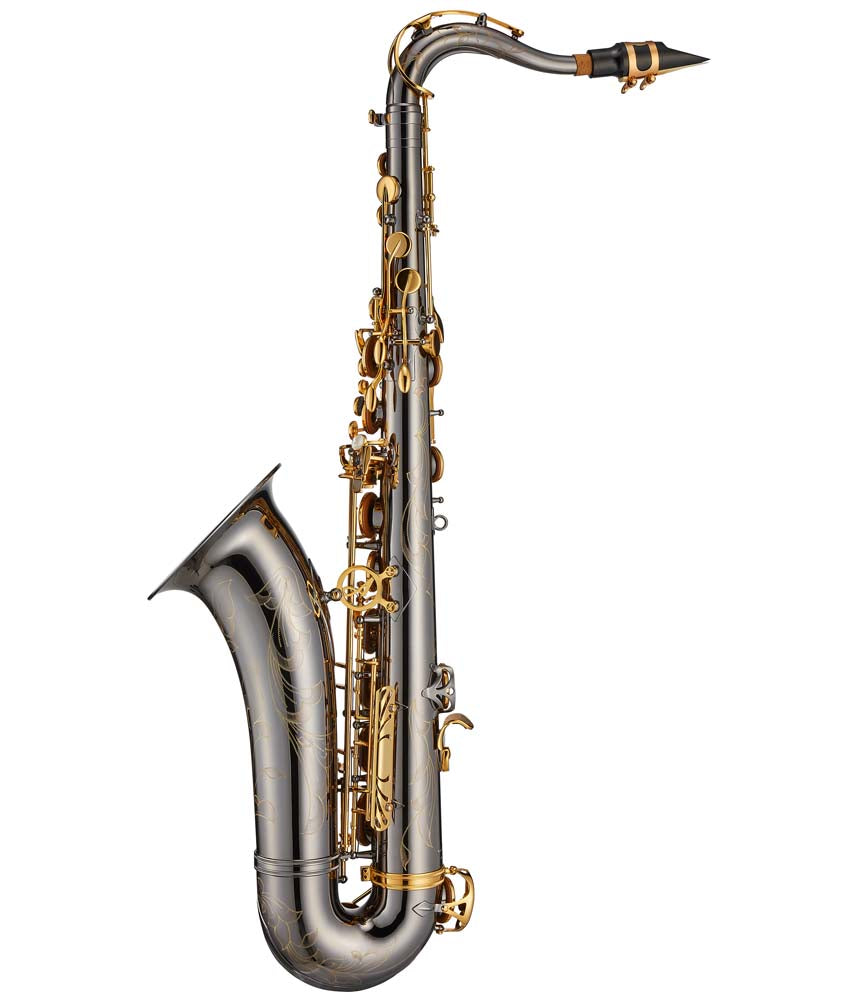 Antigua Winds TS4248 PowerBell Bb Tenor Saxophone - Black Nickel Finish with Gold Plated Keys | Professional Brass Instrument for Jazz, Band & Live Performances