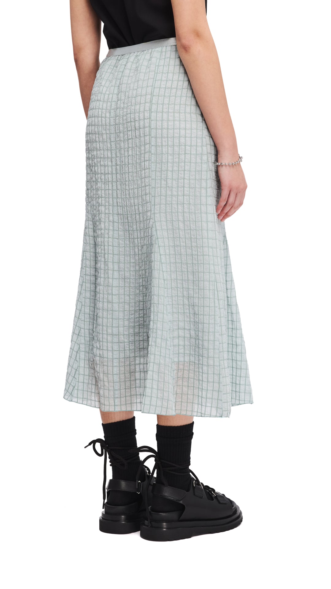 Elegant Wrinkle Chiffon Skirt for Women - Flowy A-Line Midi Skirt with Side Slit - Perfect for Summer, Parties & Casual Wear